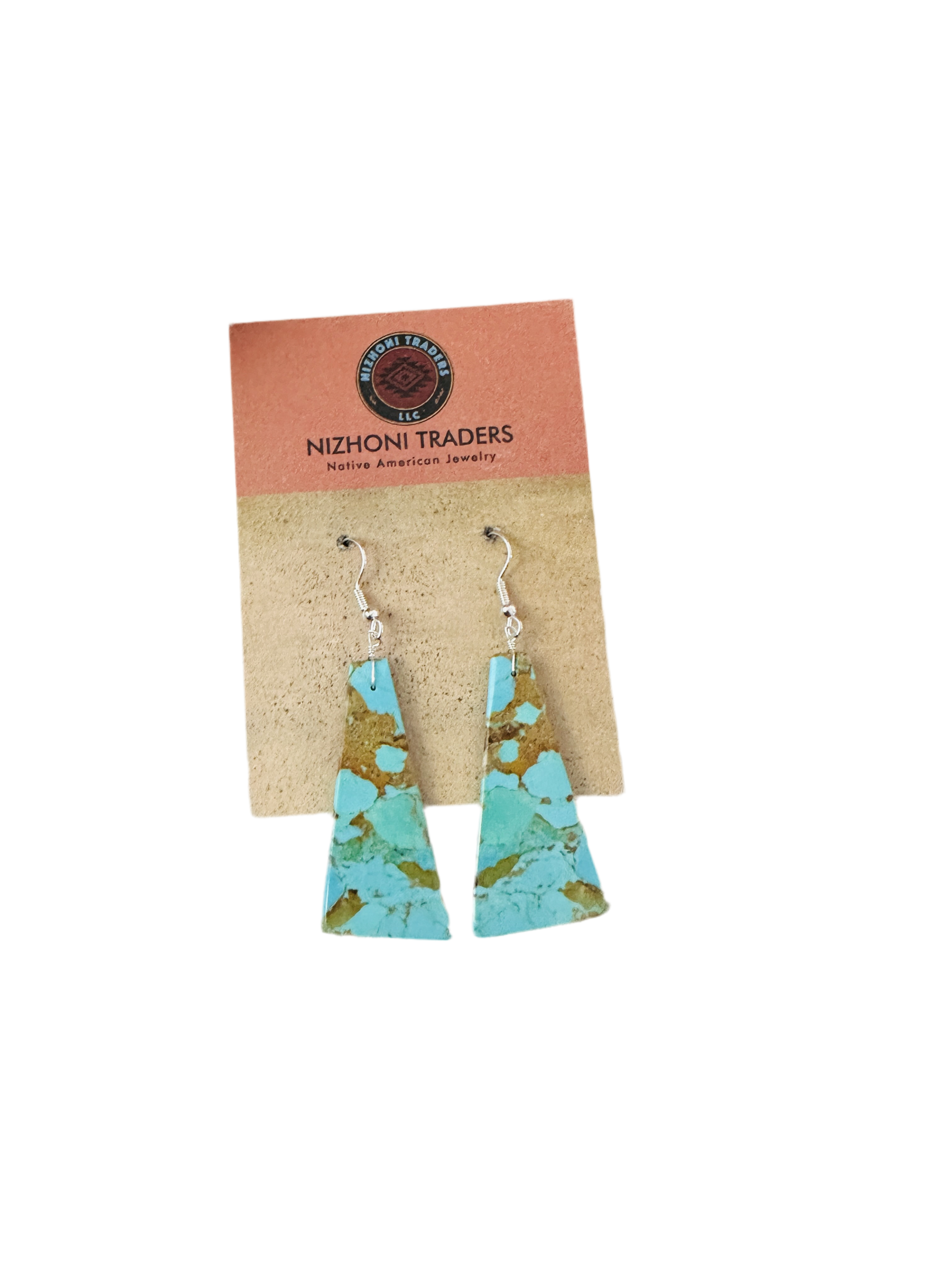 Handcrafted Sterling Silver & Turquoise Slab Dangle Earrings