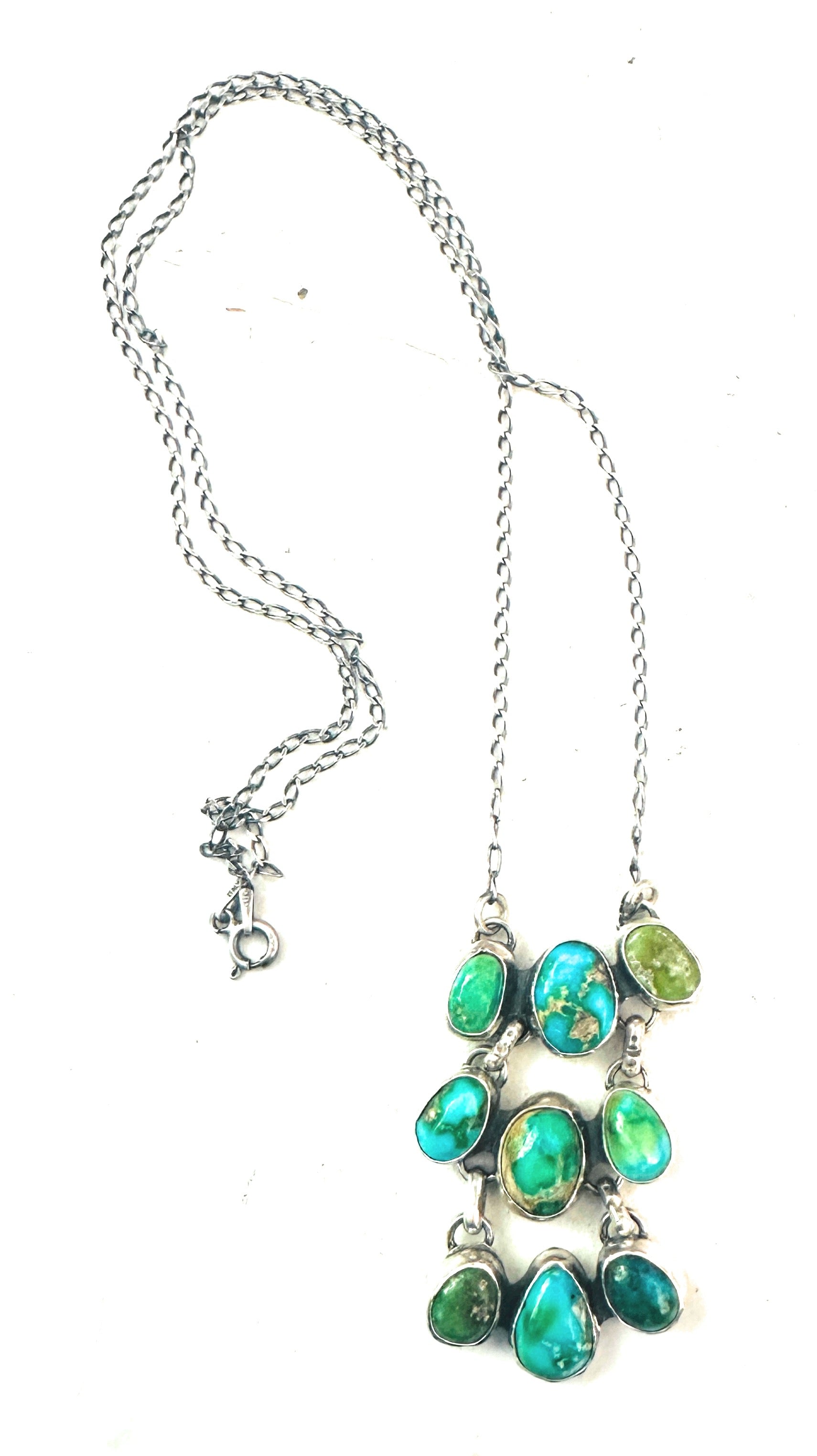 Navajo Sterling Silver & Sonoran Mountain Turquoise Necklace