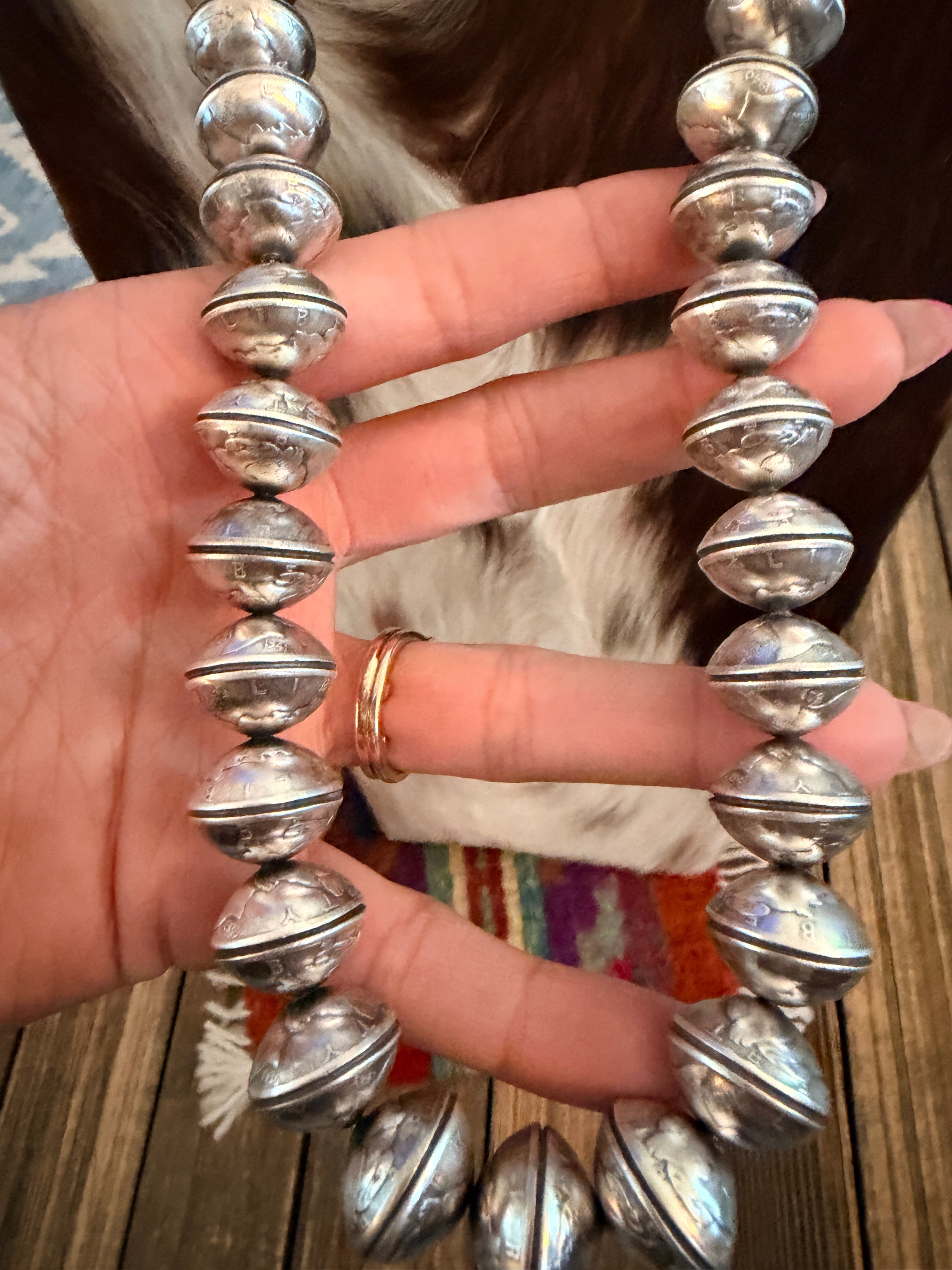 Handcrafted Sterling Silver Liberty Dime Beaded Necklace by James McCa