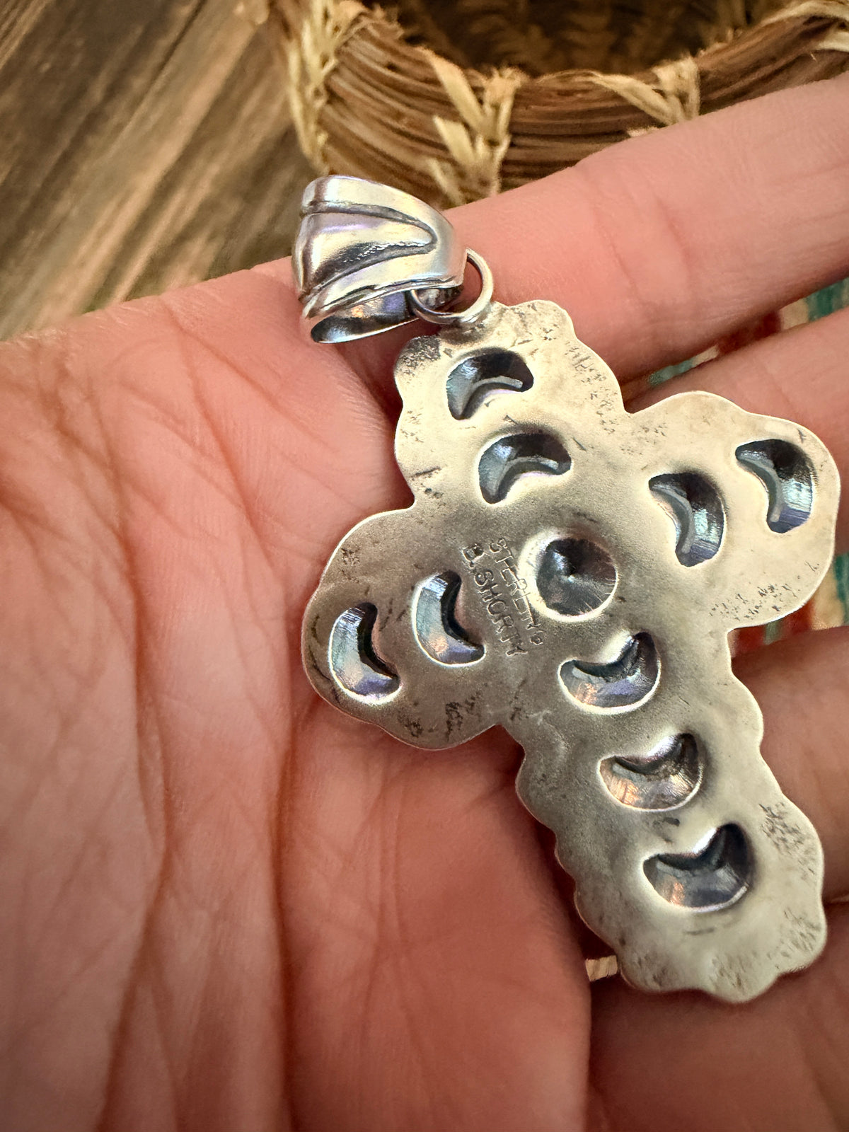 Handcrafted Sterling Silver Cross Pendant by Benson Shorty
