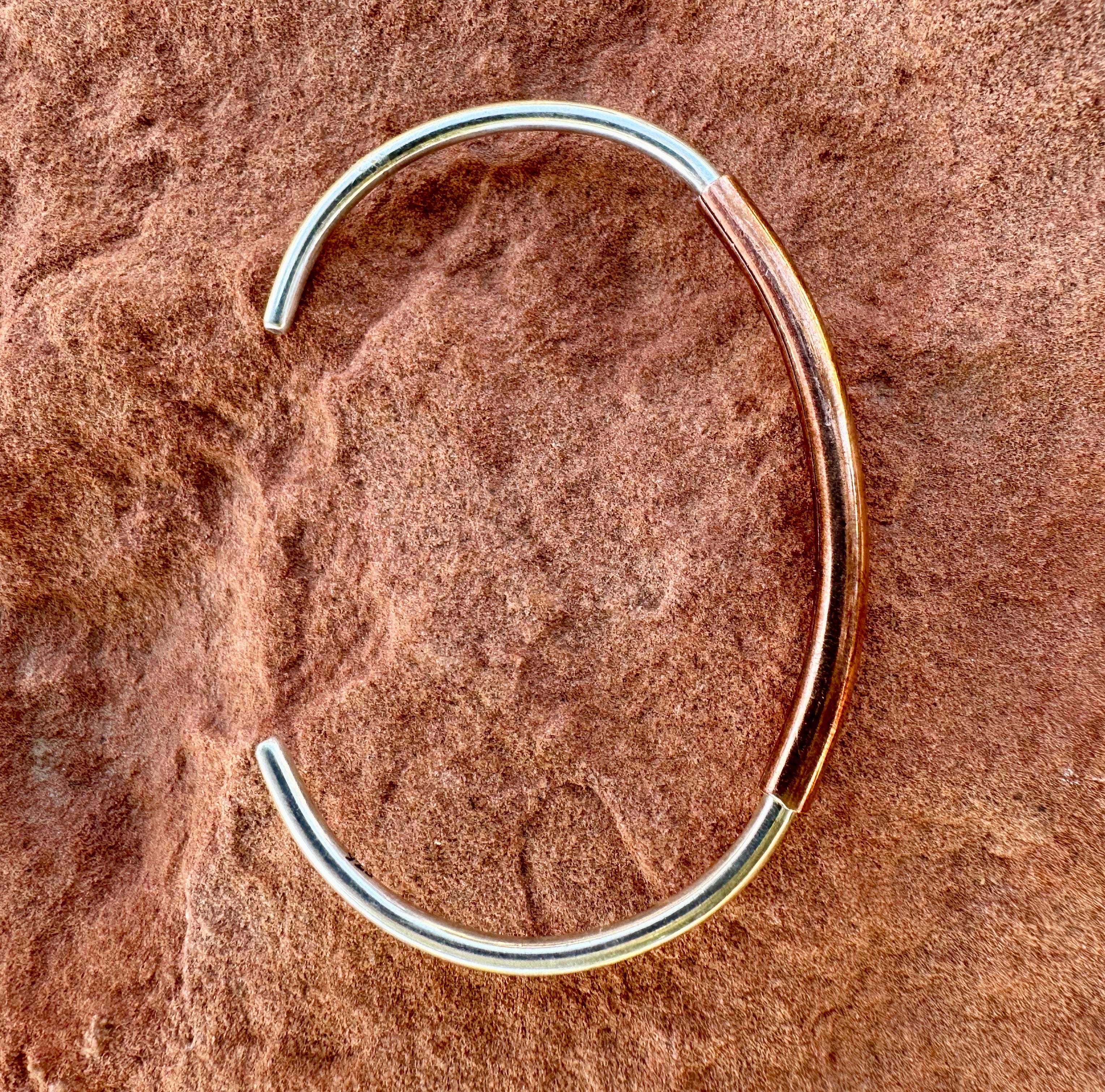 SIMPLE Sterling SILVER CUFF W/ COPPER FINISH