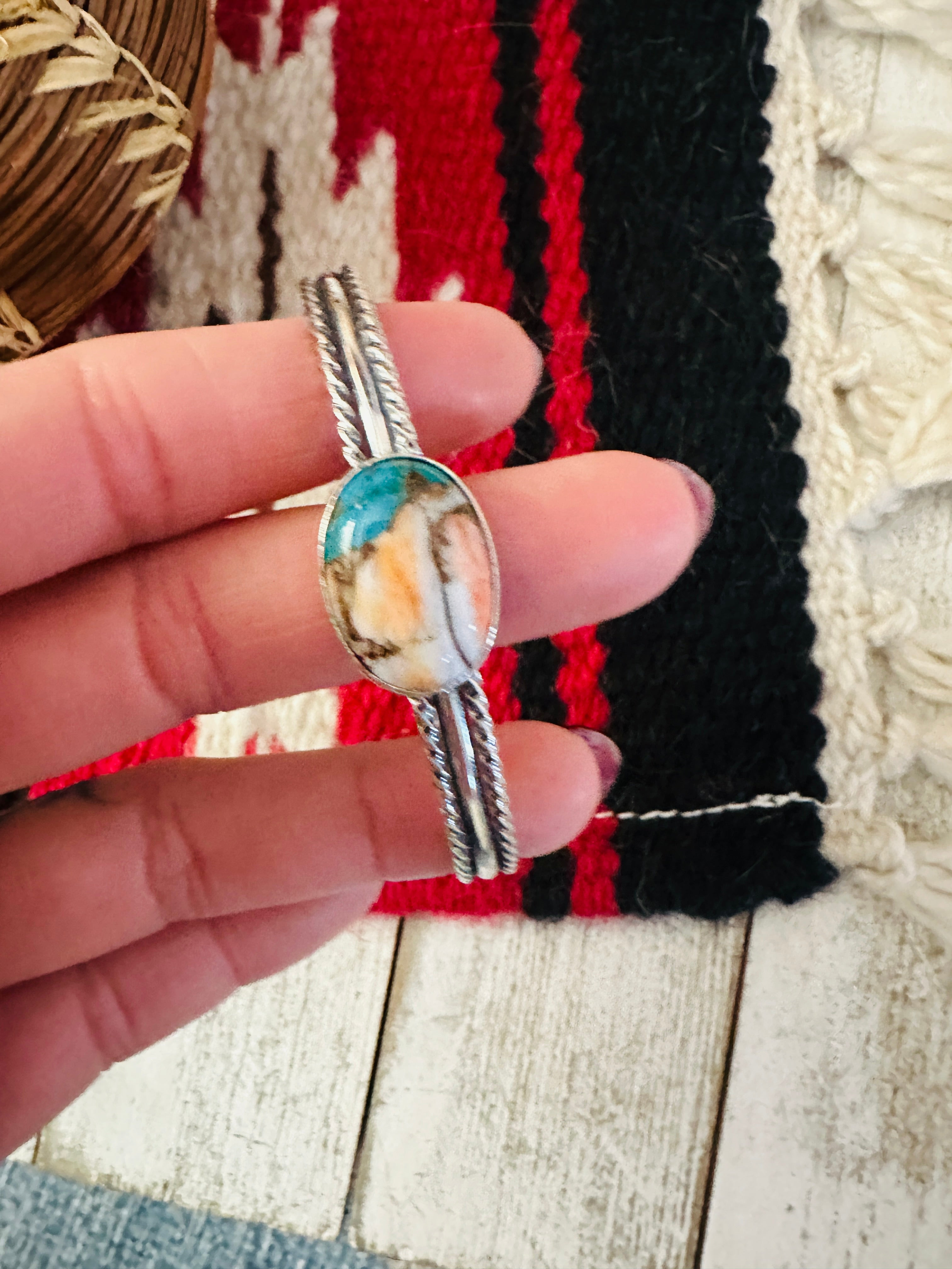 Navajo Sterling Silver & Spice Cuff Bracelet