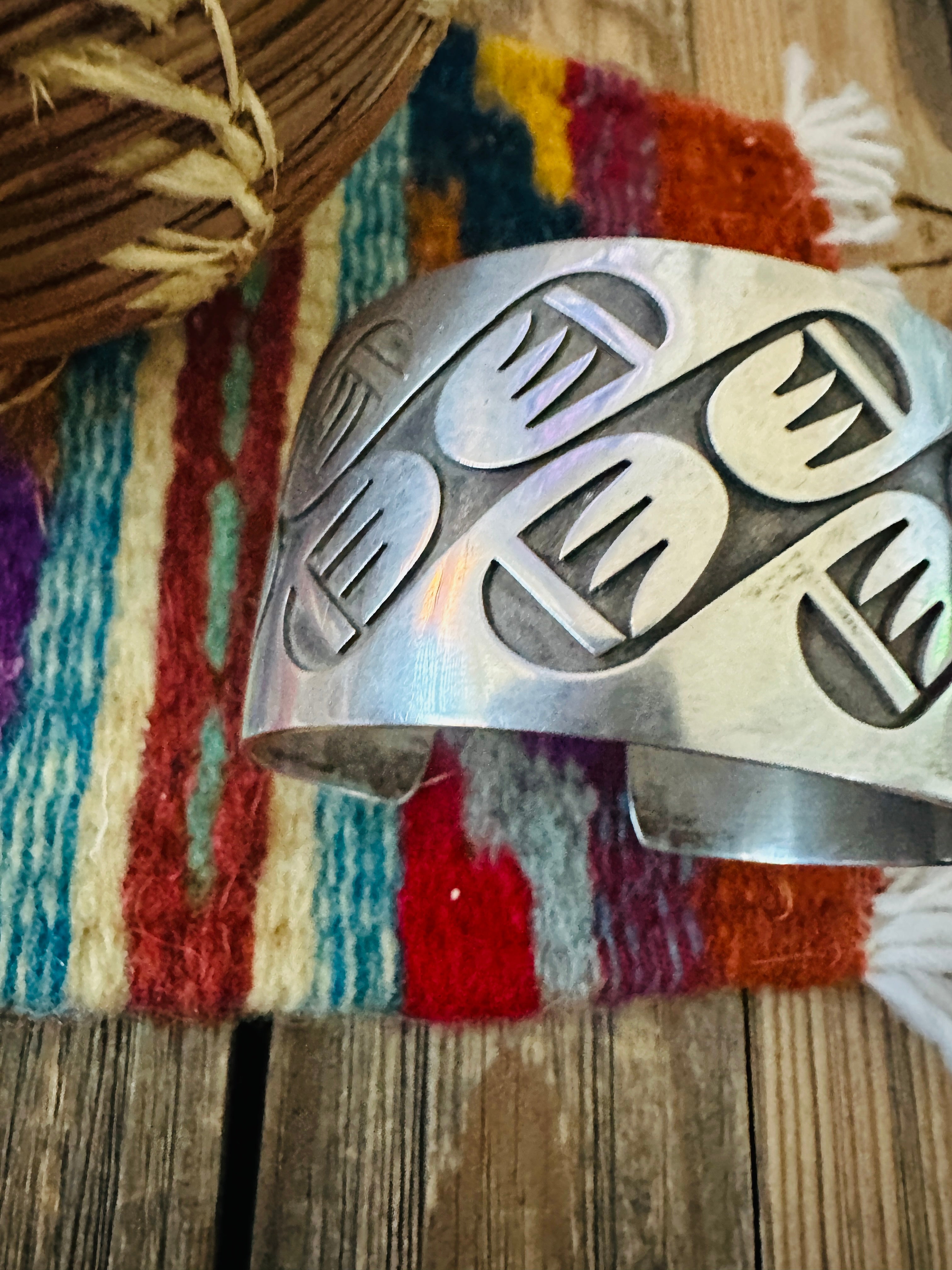 Handcrafted Old Pawn Sterling Silver Bear Paw Cuff Bracelet