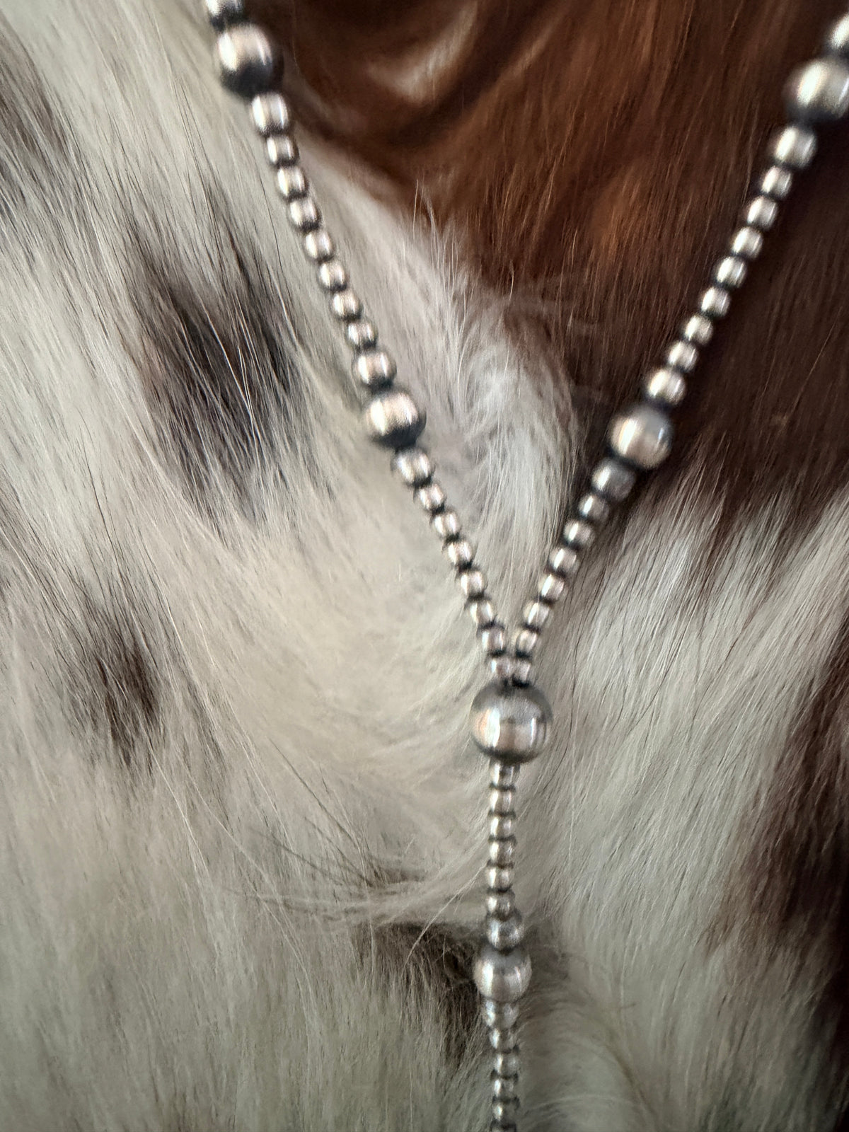 Handcrafted Sterling Silver Pearl 20” Beaded Lariat Necklace