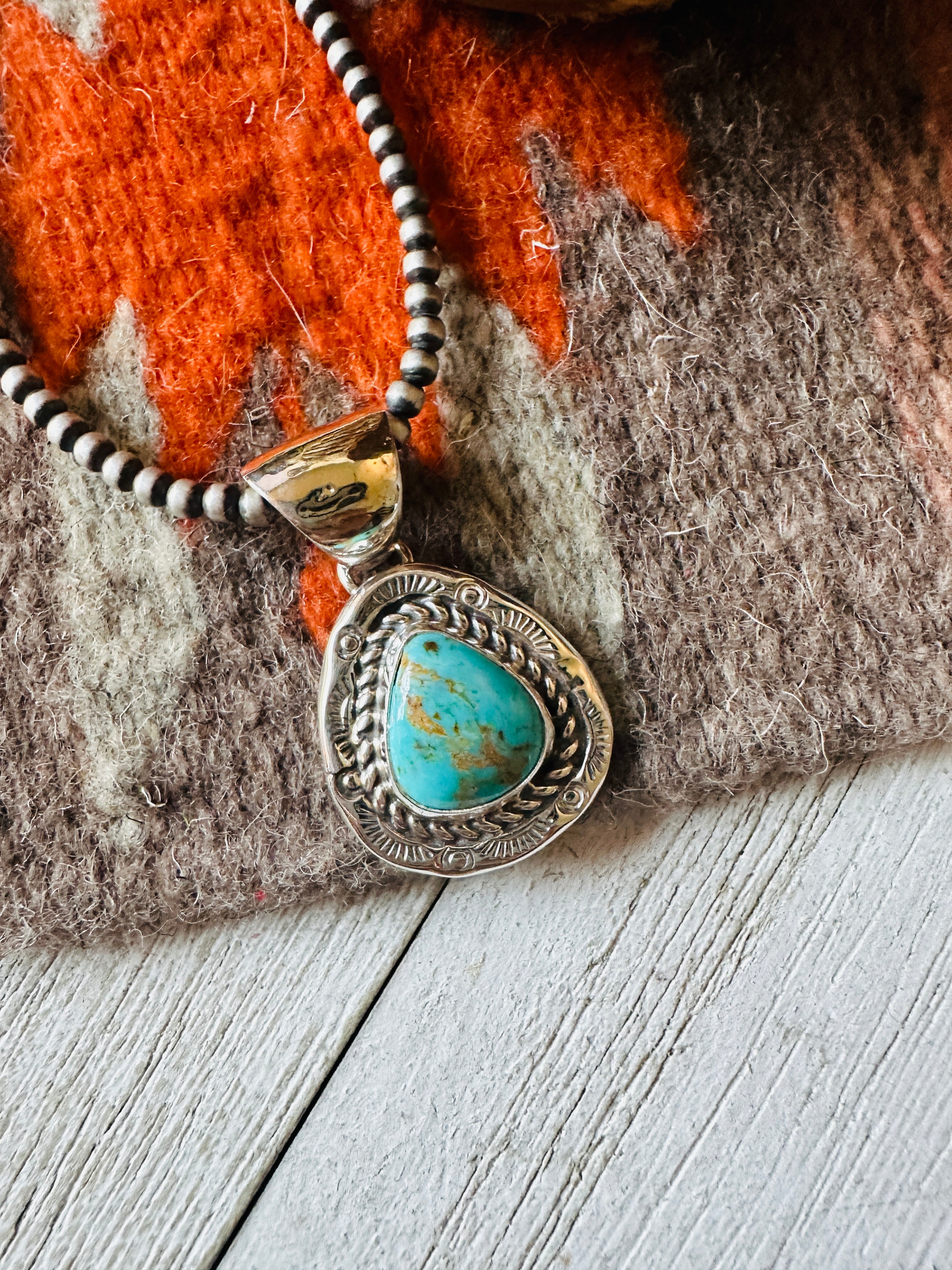 Navajo Turquoise and Sterling Silver Pendant