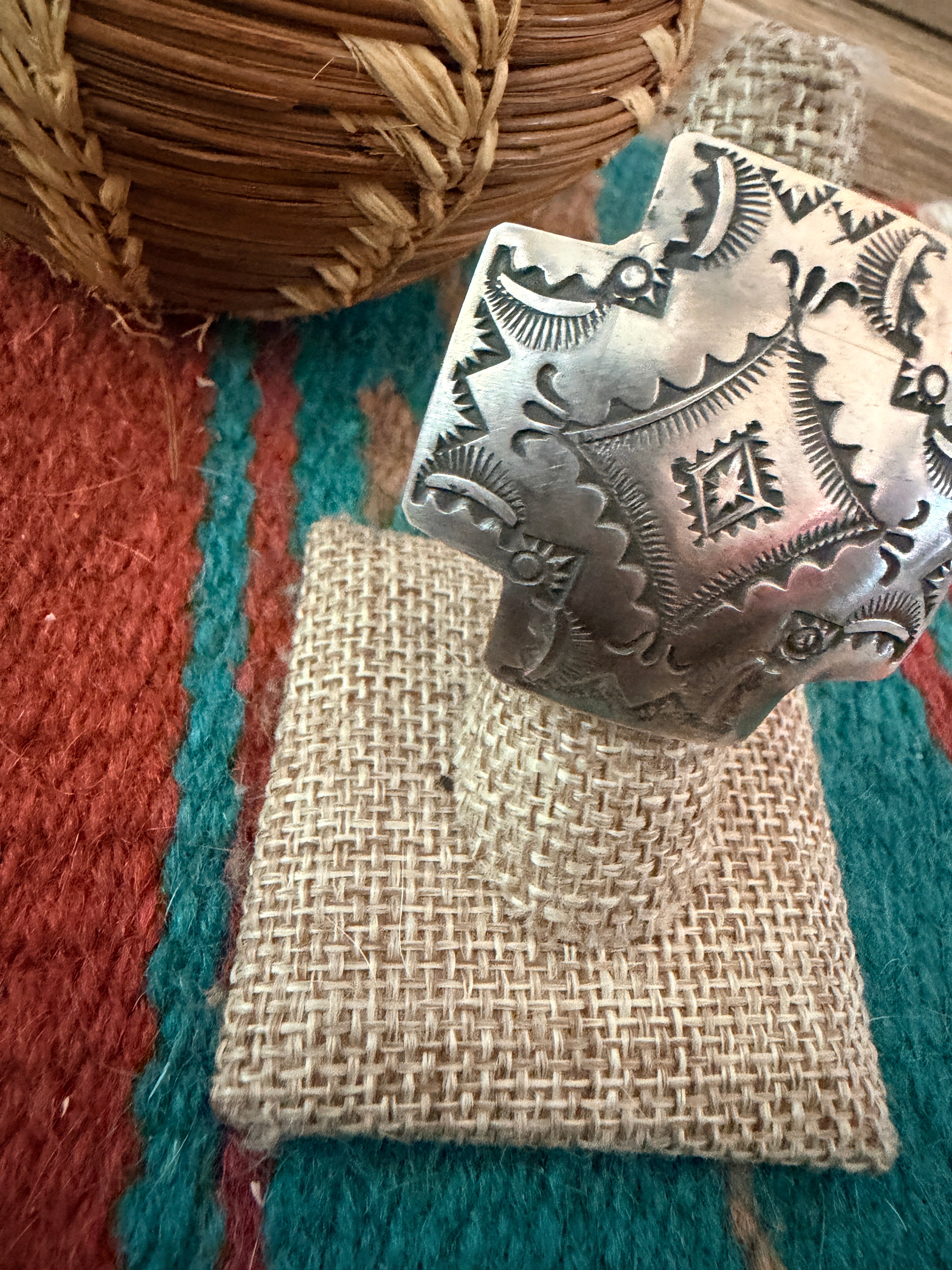 Handcrafted Sterling Silver Adjustable Cross Concho Ring by Vincent Platero