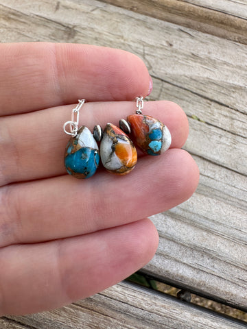 Tiny Dancer Handmade Sterling Silver & Spice 3 Stone Necklace