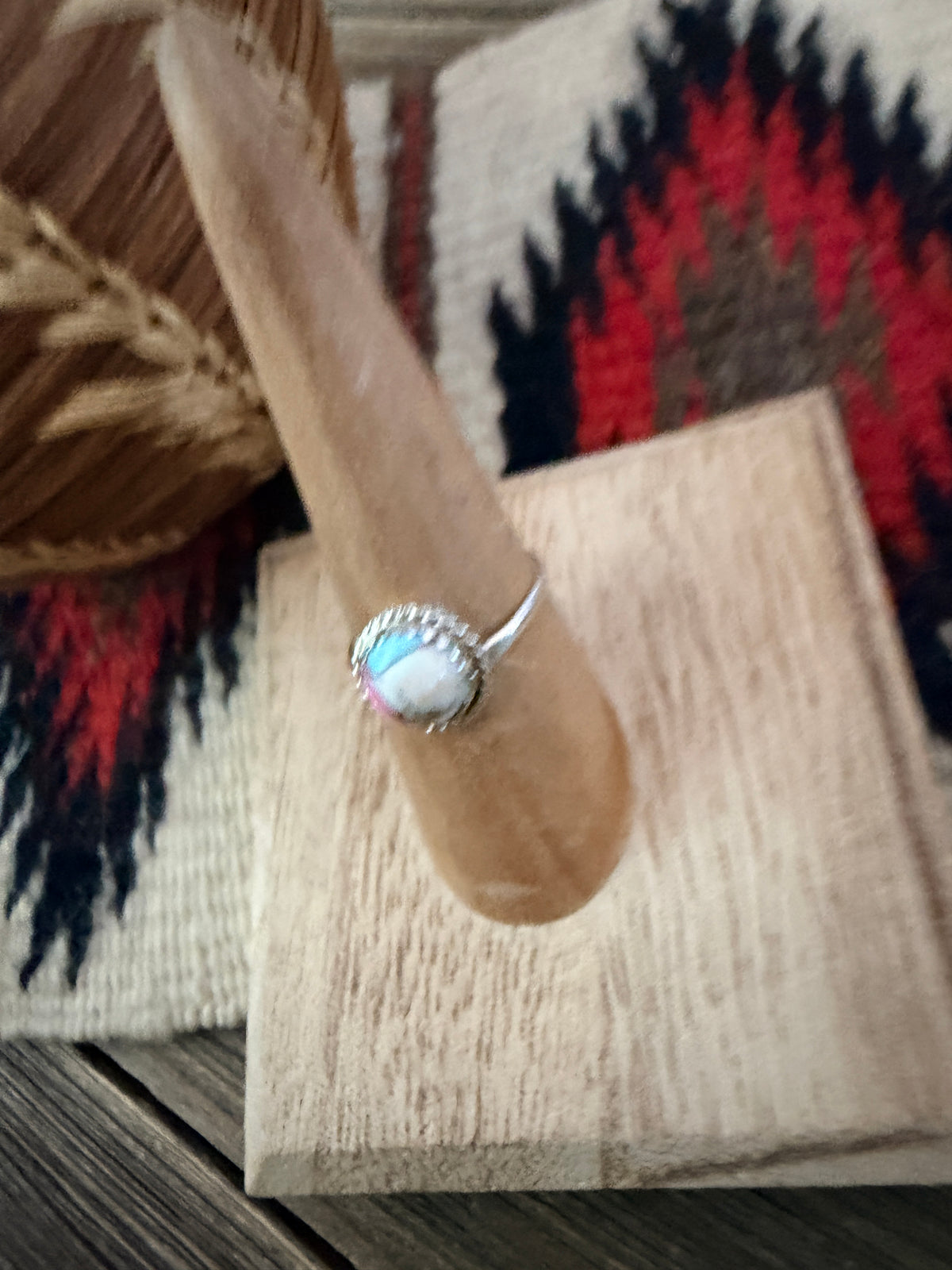 Handcrafted Sterling Silver & Cotton Candy Ring