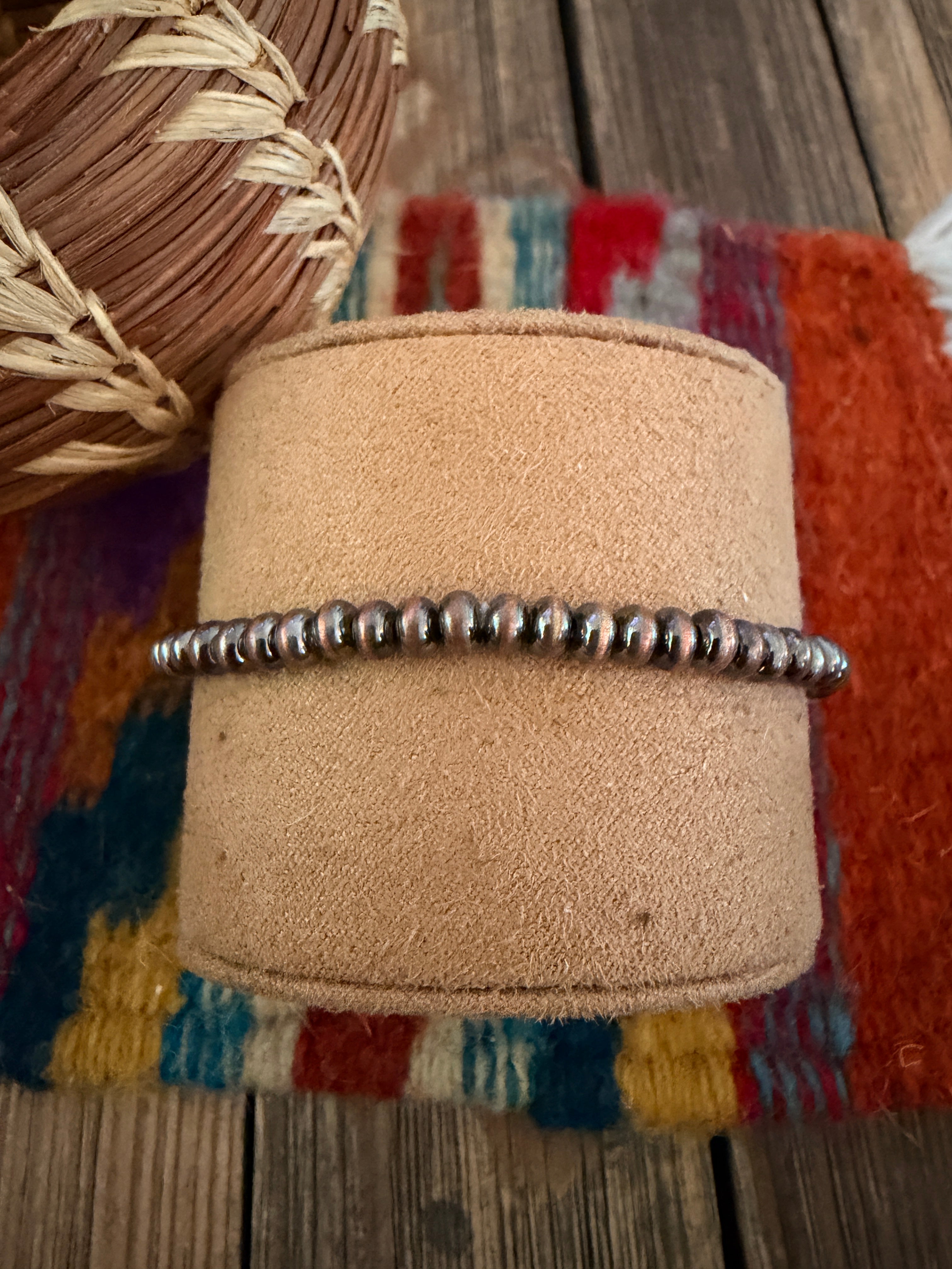 Handcrafted Copper Beaded Stretch Bracelet