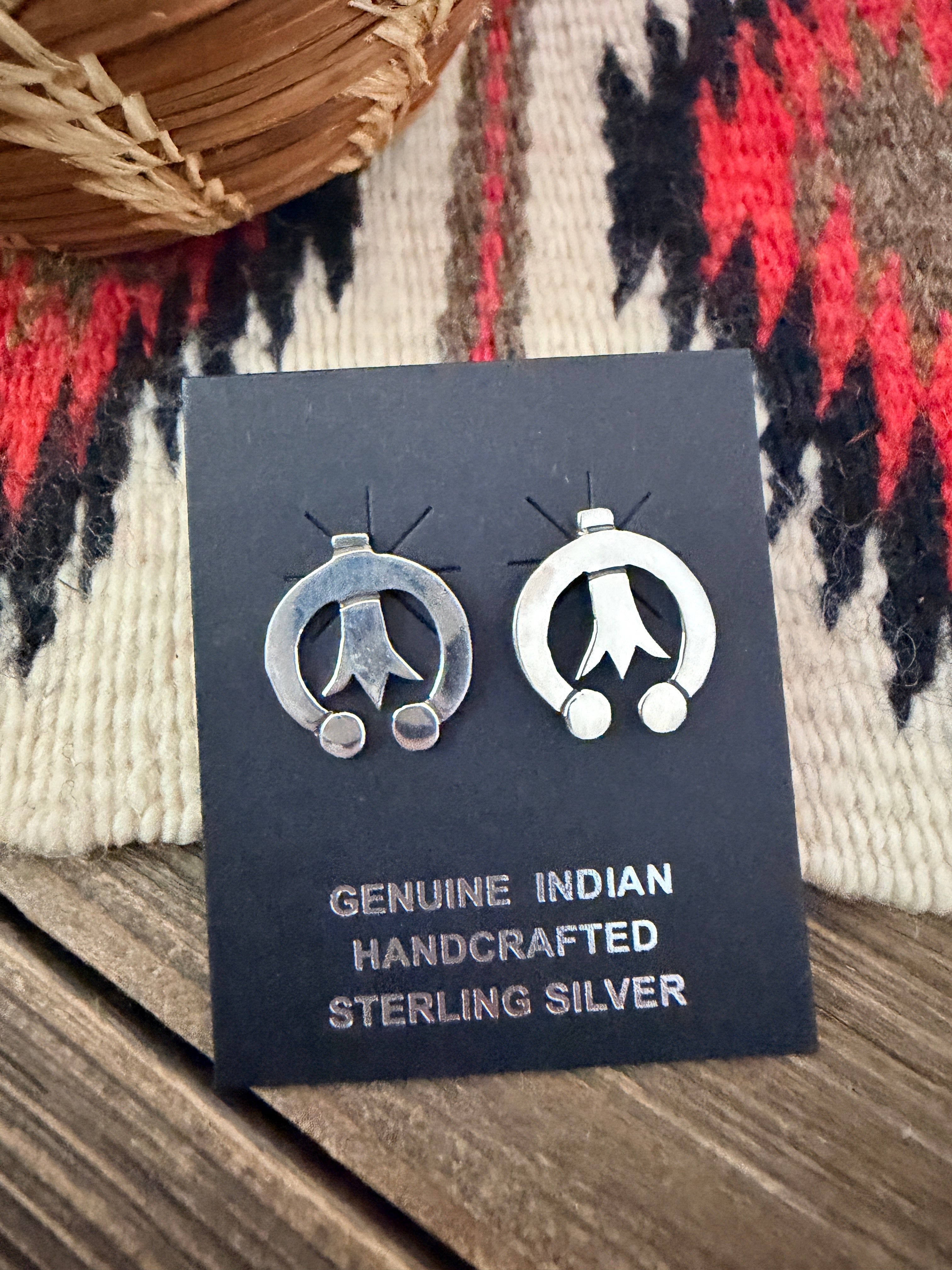 Handcrafted Sterling Silver Naja Stud Earrings