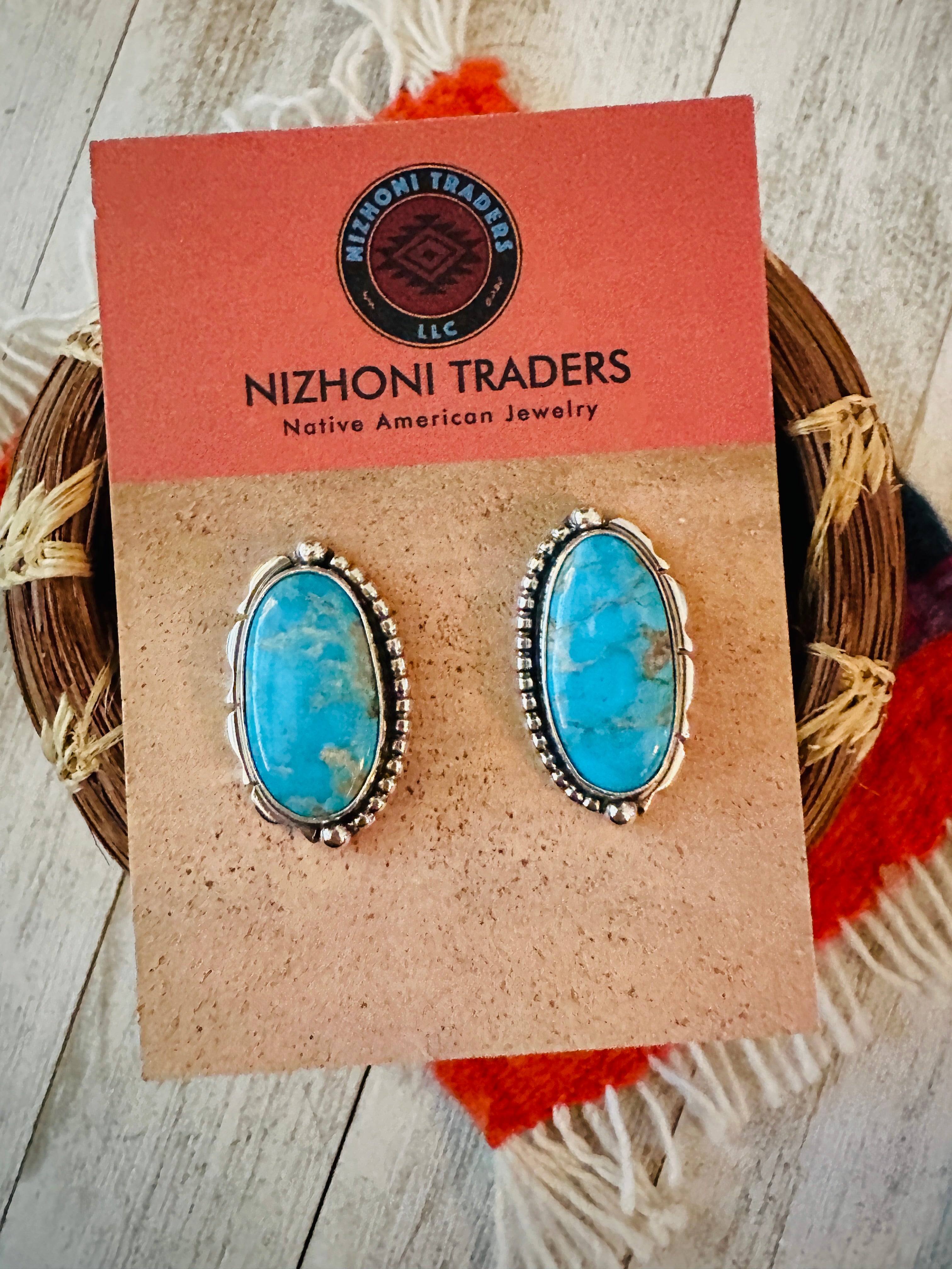 Native American Sterling and hotsell Kingman Turquoise Earrings