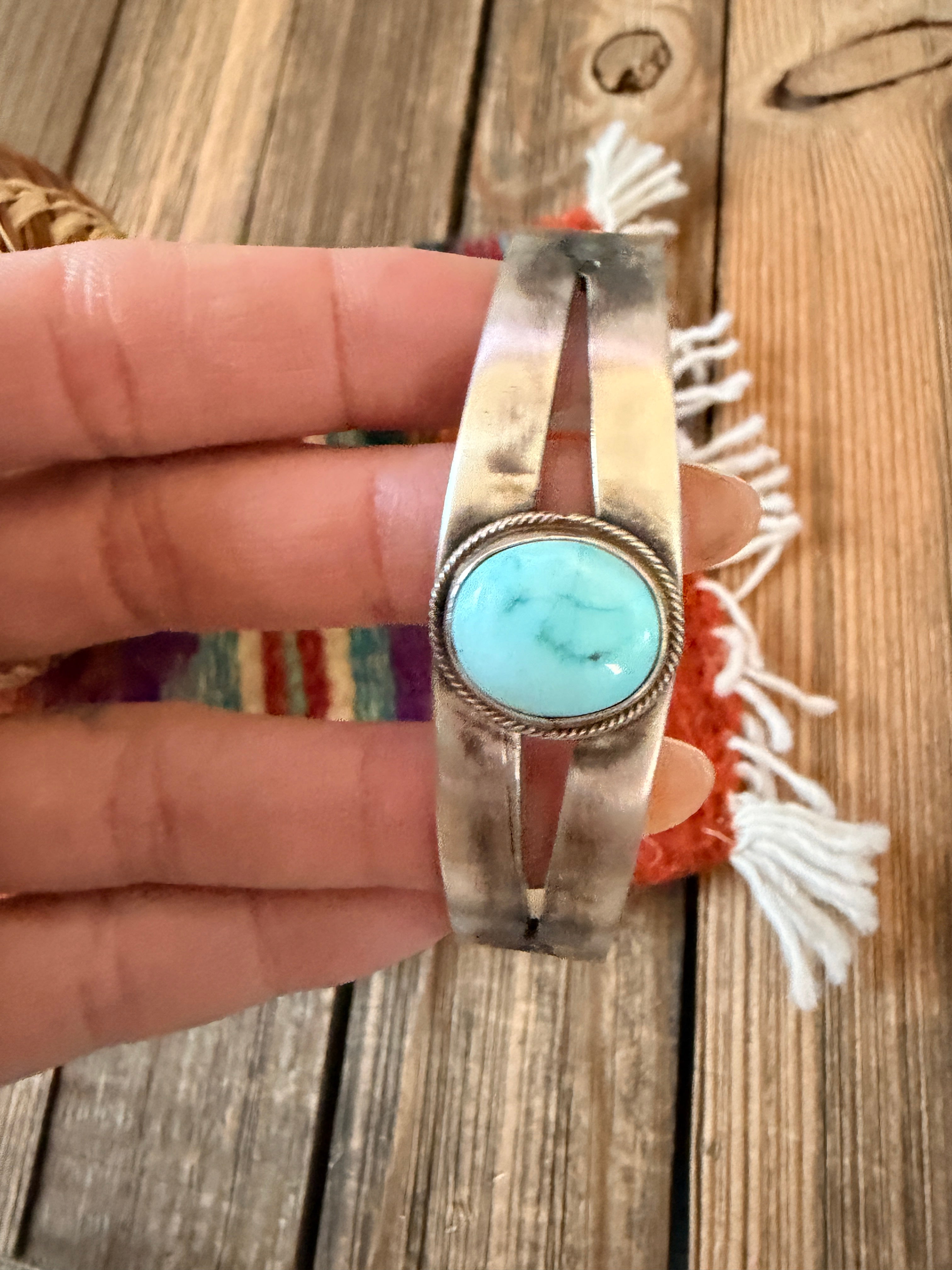 Handcrafted Sterling Silver & Turquoise Cuff Bracelet