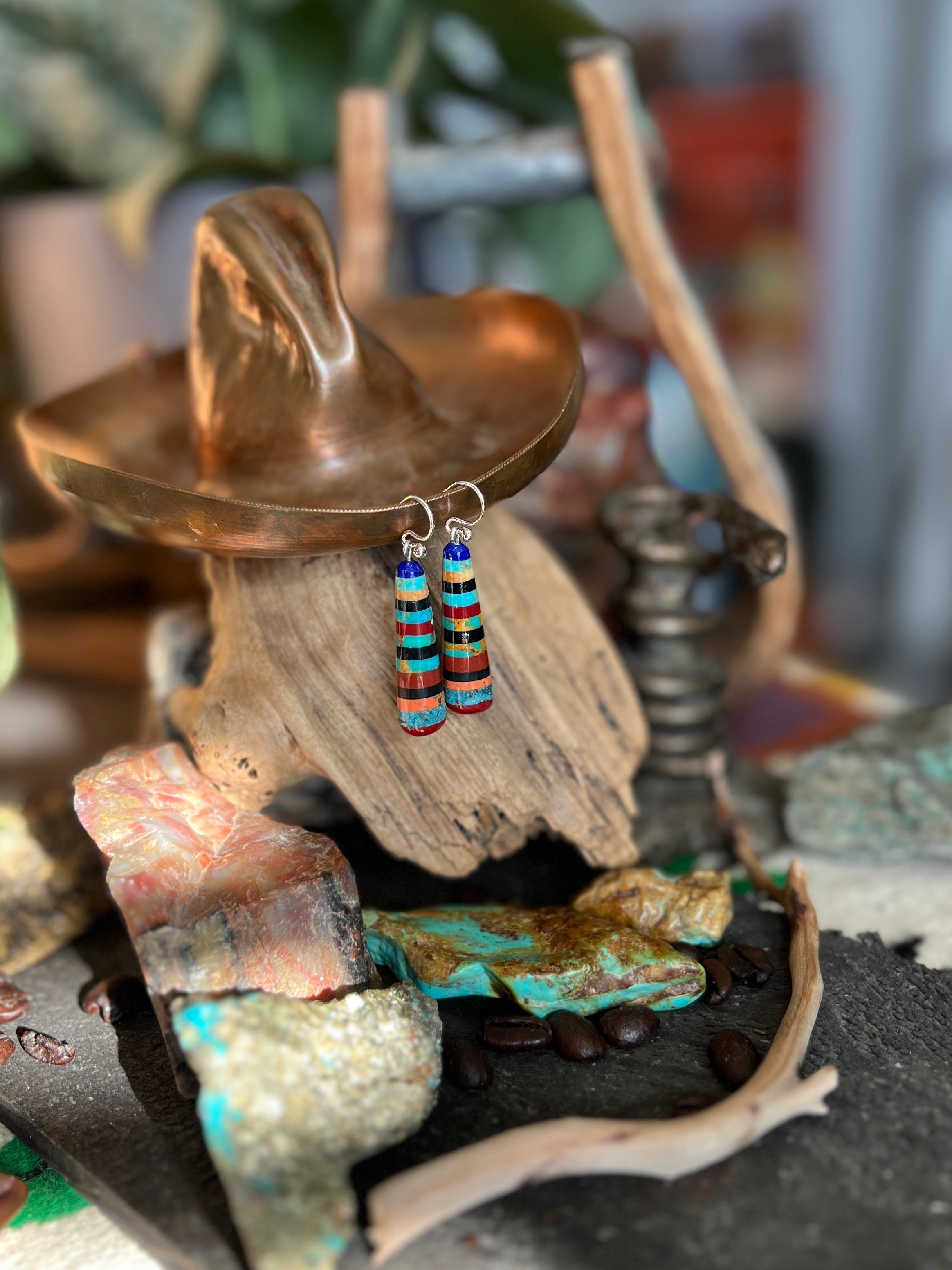 Santo Domingo Layered Multistone Earrings by Ronald Chavez, Stacked Gems #6