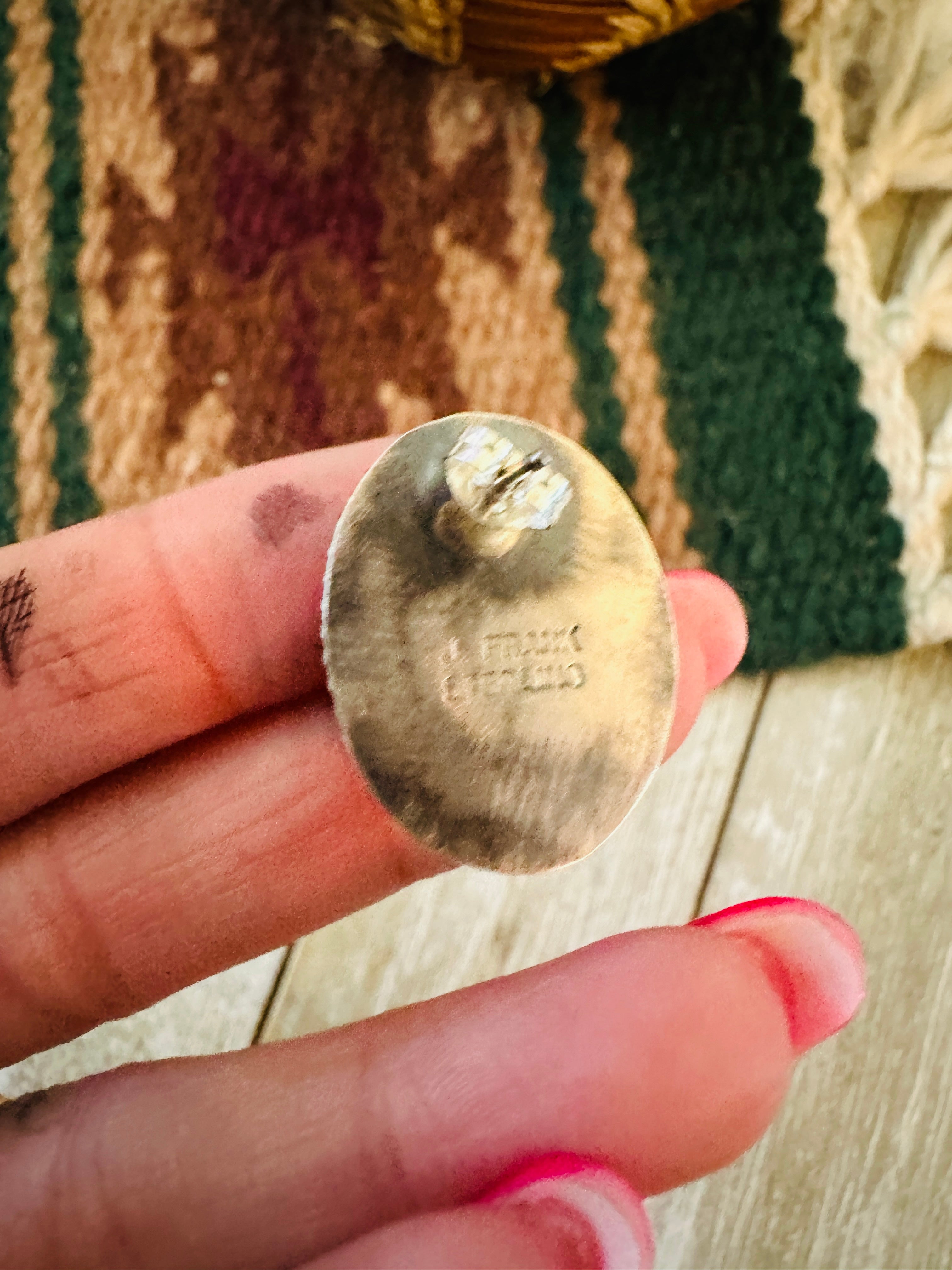 Handcrafted Sterling Silver & Blackjack Turquoise Post Earrings