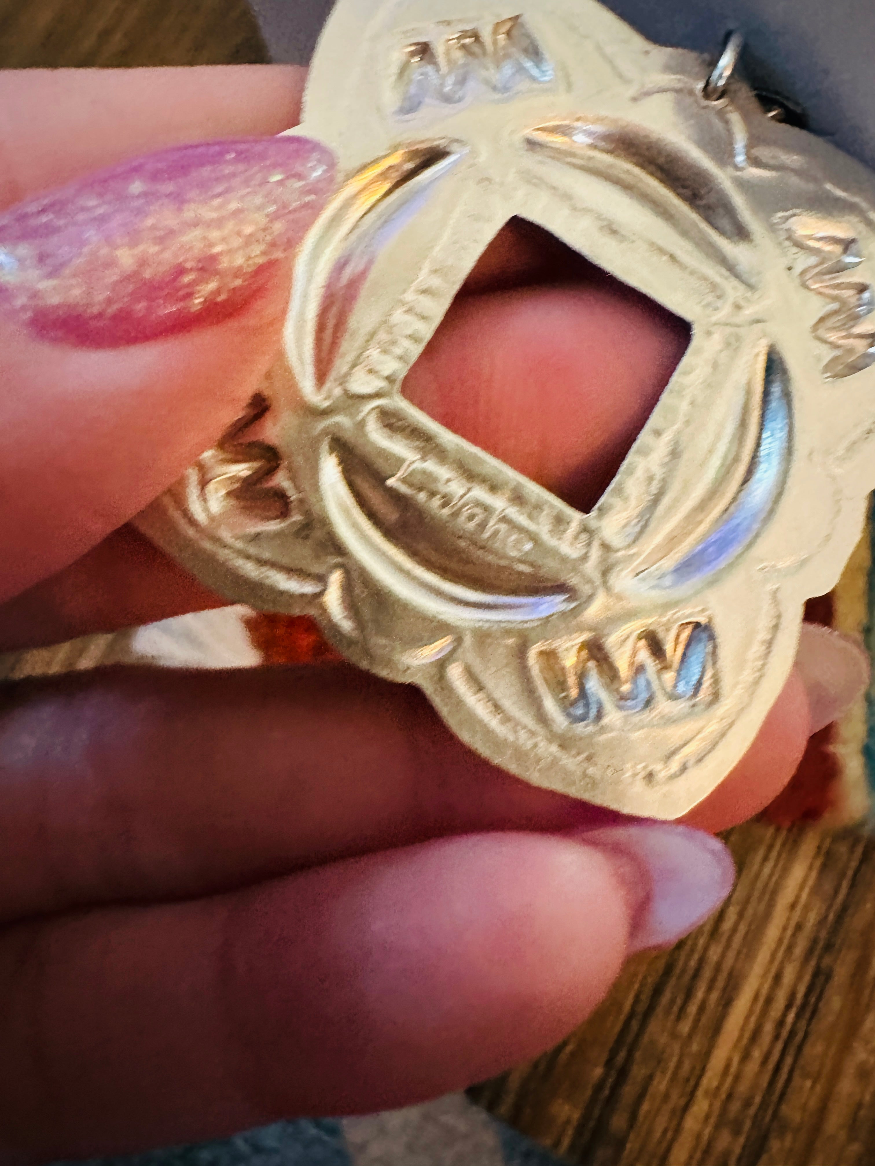 Handcrafted Sterling Silver Concho Dangle Earrings by Leander Tahe