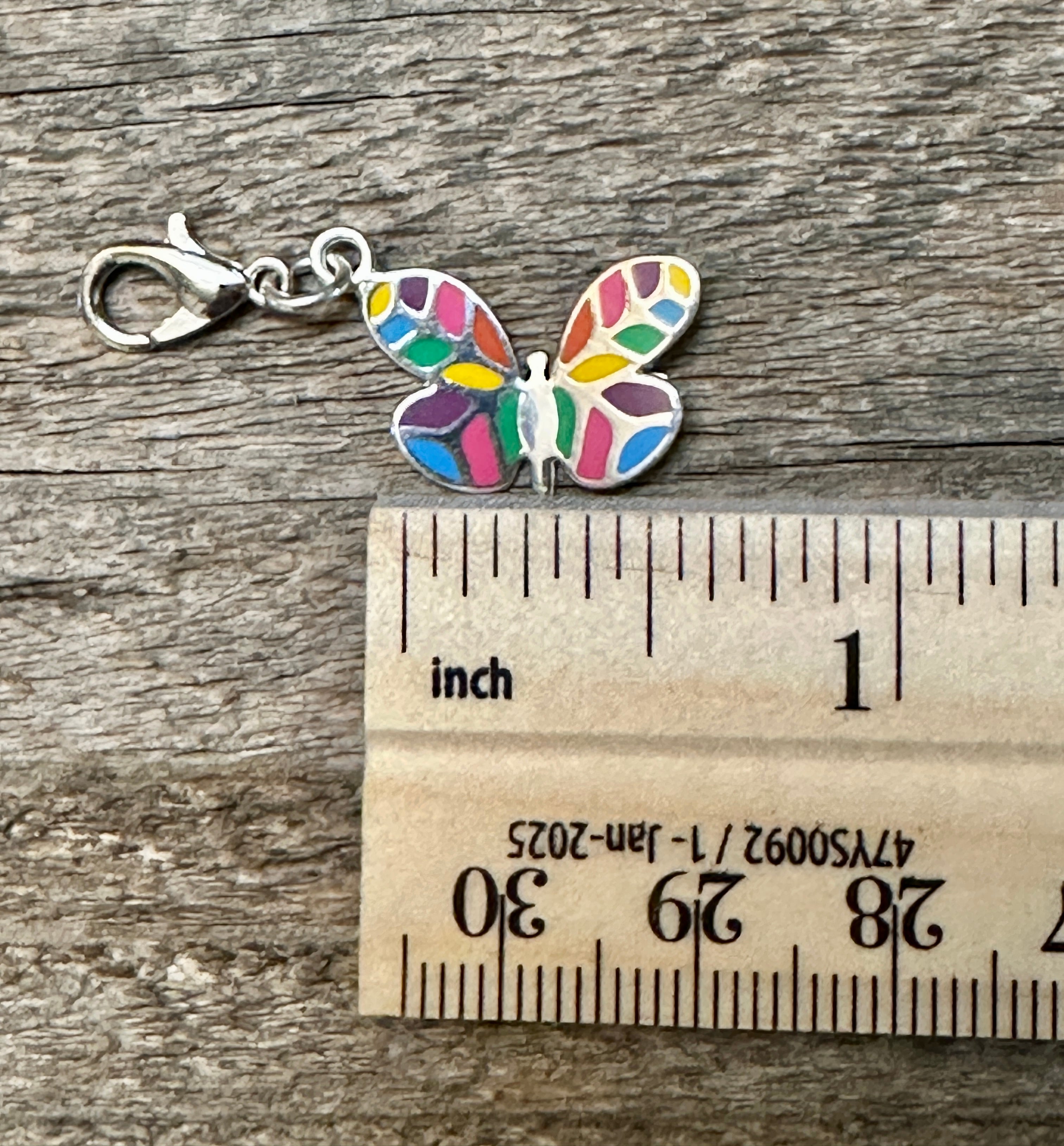 Sterling Silver Multicolored Butterfly Charm