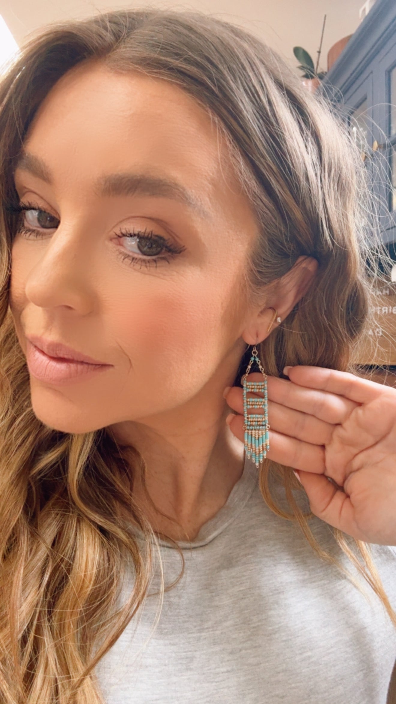 “The Golden Collection”  Canyon Breeze Handmade Multi Color Beaded Earrings