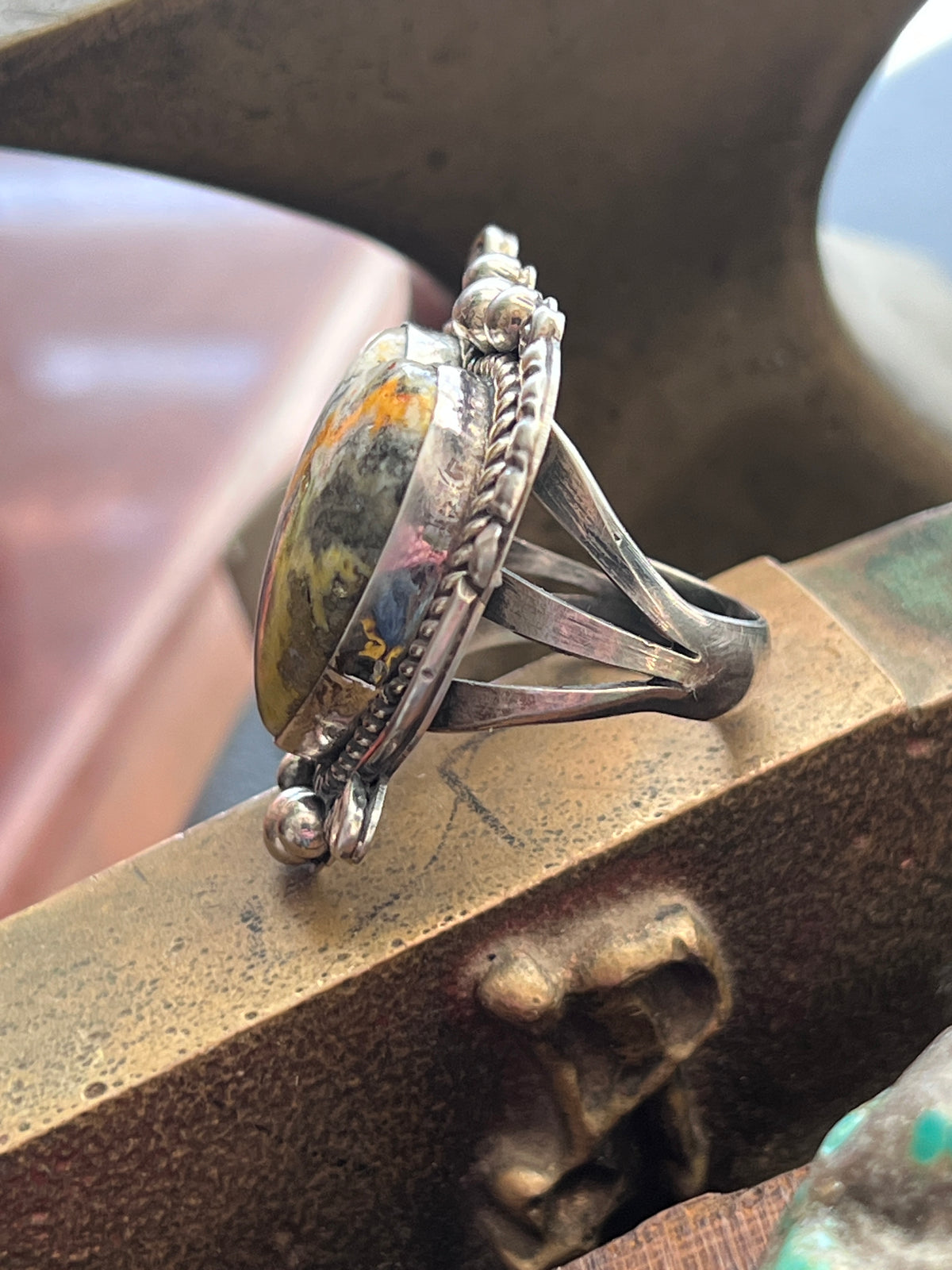Rosella Paxson Sterling Silver & Bumblebee Heart Ring, Size 7.5-8