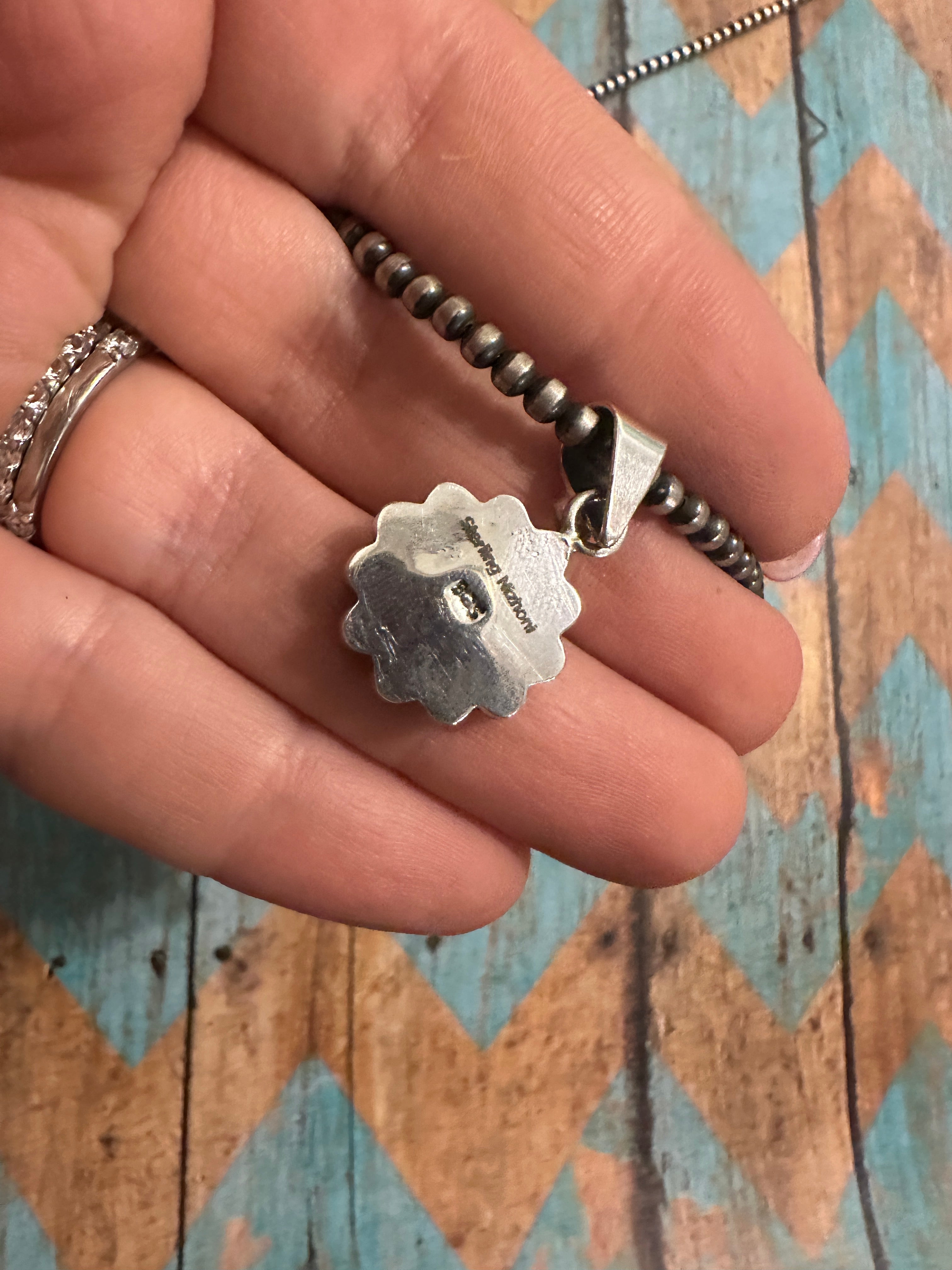 Beautiful Handmade Sterling Silver & White Buffalo Cluster Pendant Style 2