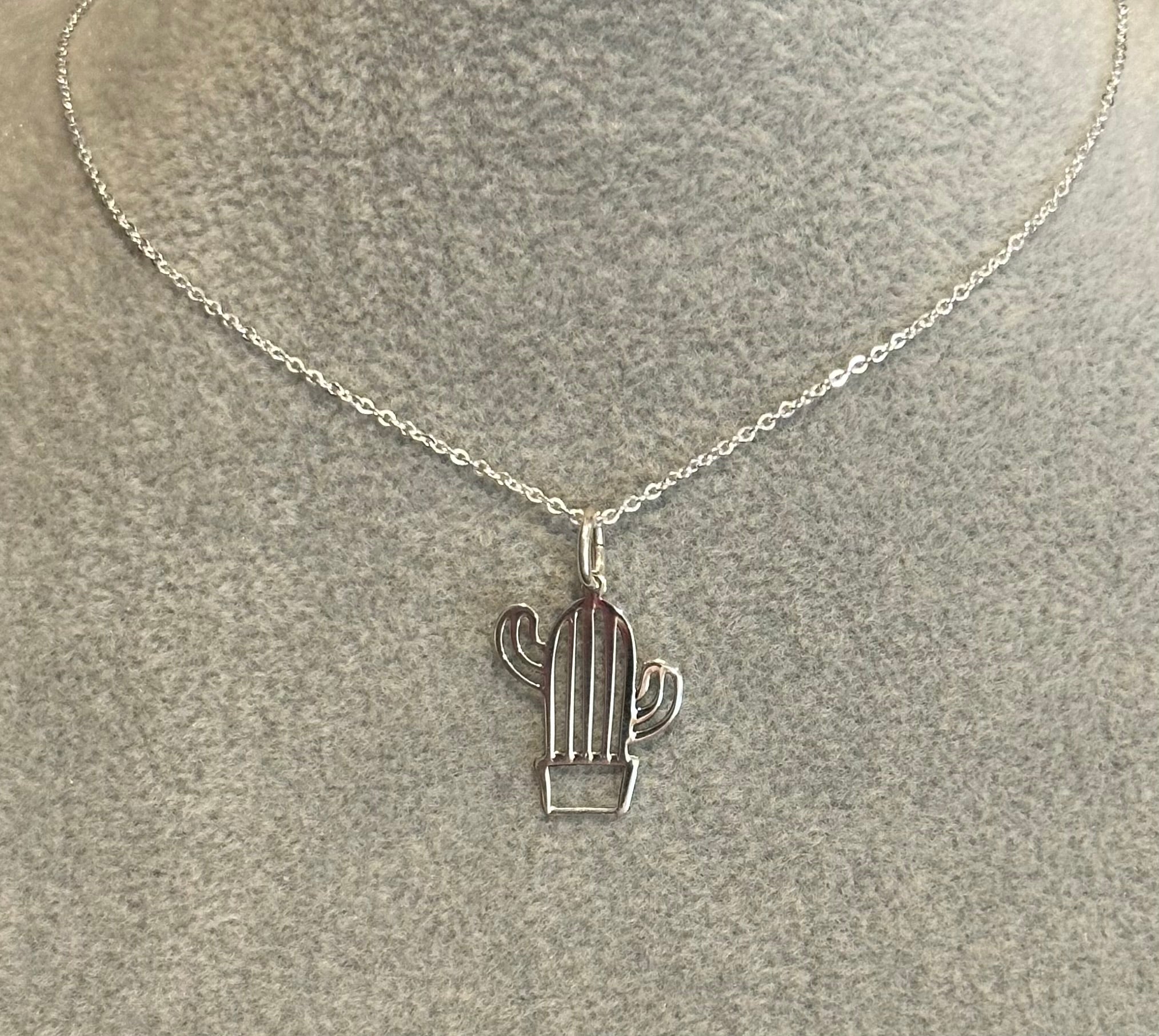 Saguaro Sterling Silver Cactus Necklace