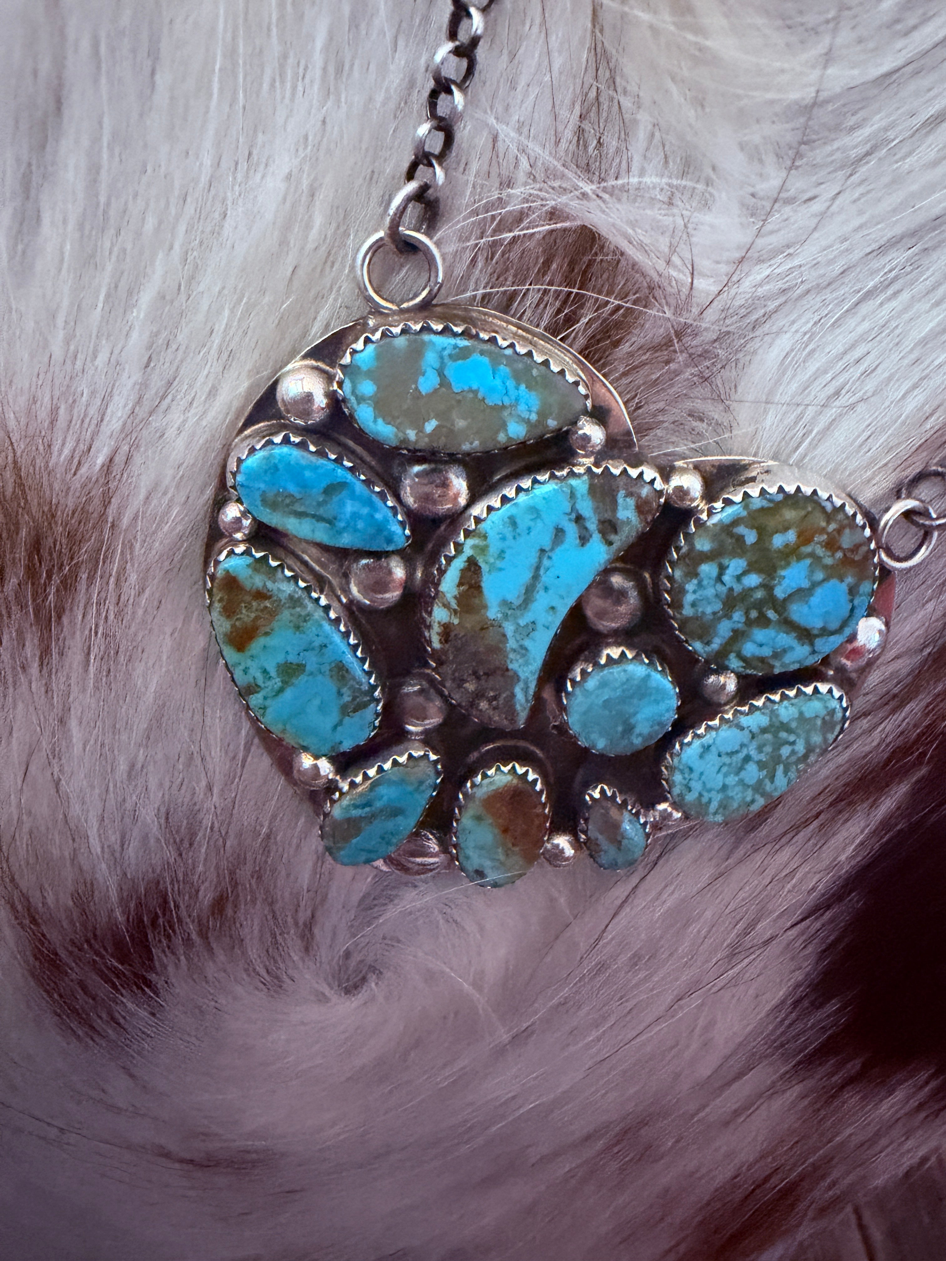Handcrafted Turquoise & Sterling Silver Heart Necklace by Jacqueline Silver