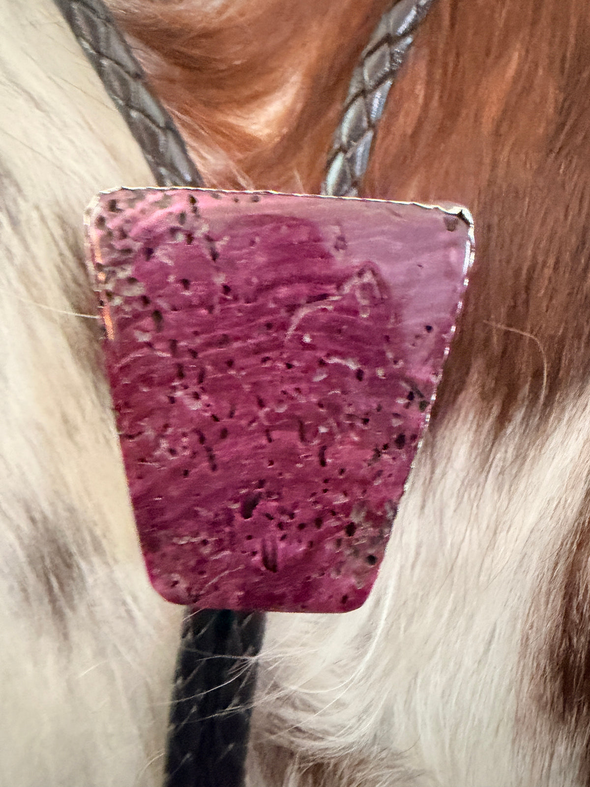 Handcrafted Sterling Silver & Purple Spiny Oyster Bolo Tie