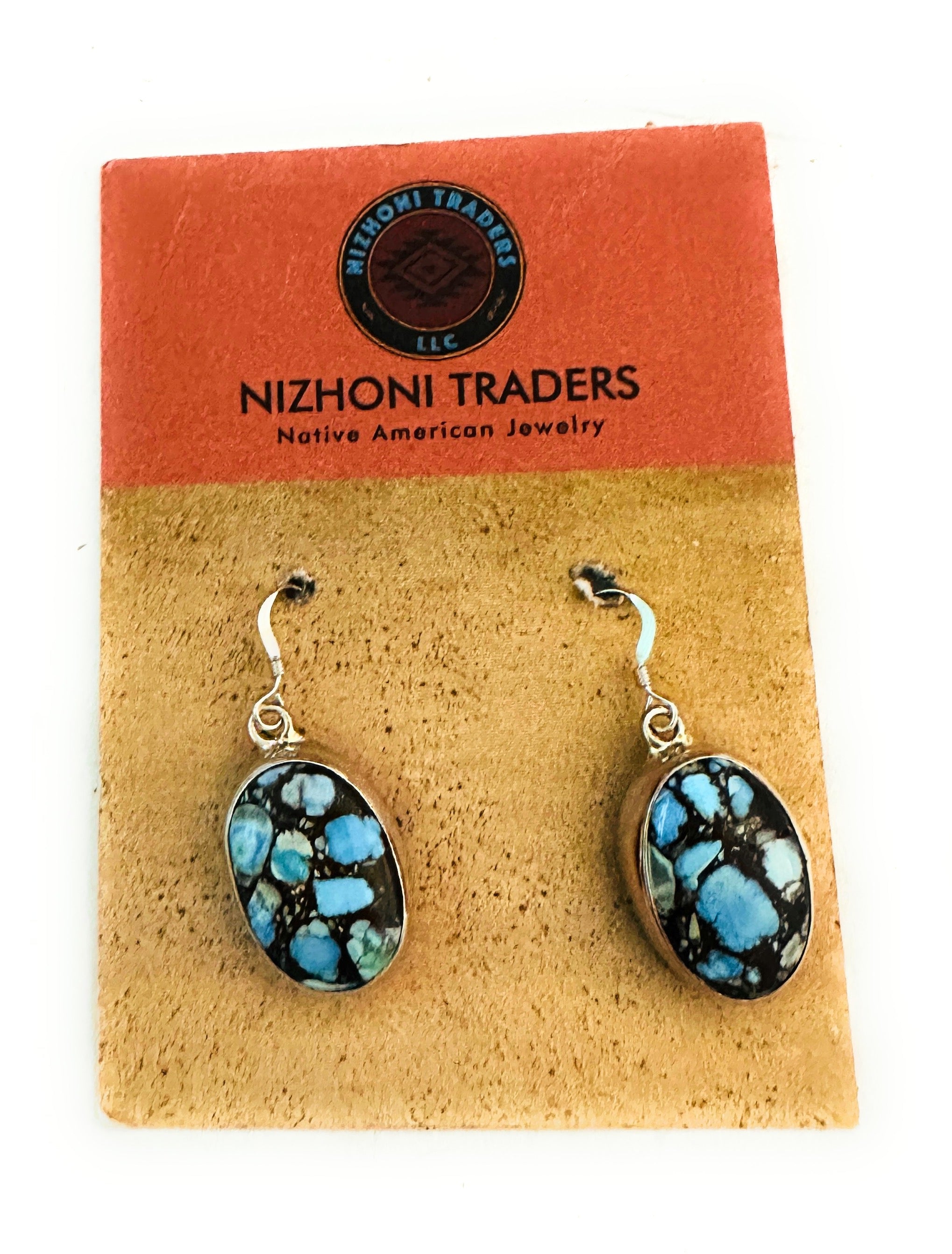 Navajo Golden Hills Turquoise & Sterling Silver Dangle Earrings