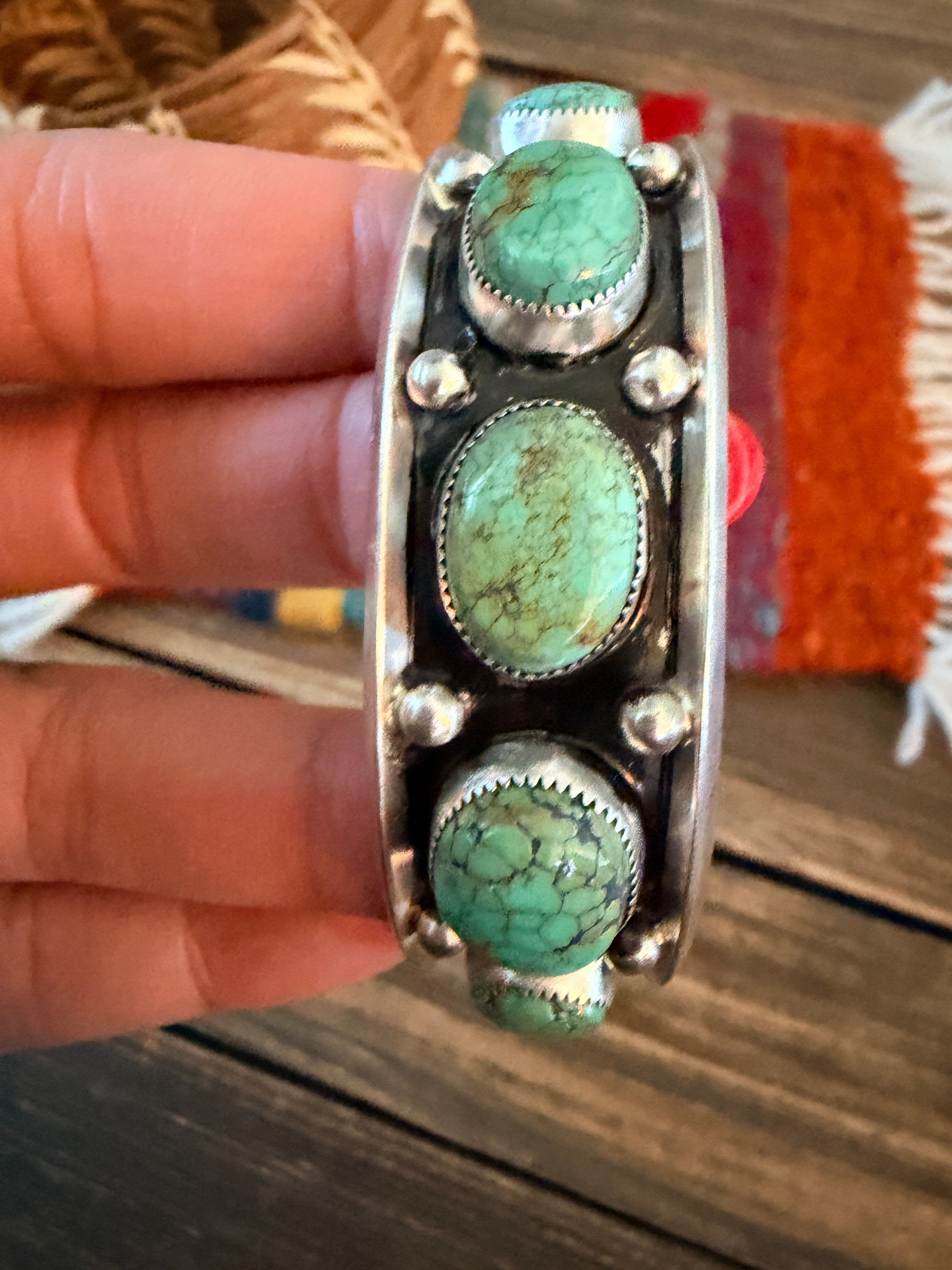 Handcrafted Royston Turquoise & Sterling Silver Cuff Bracelet by Paul Largo