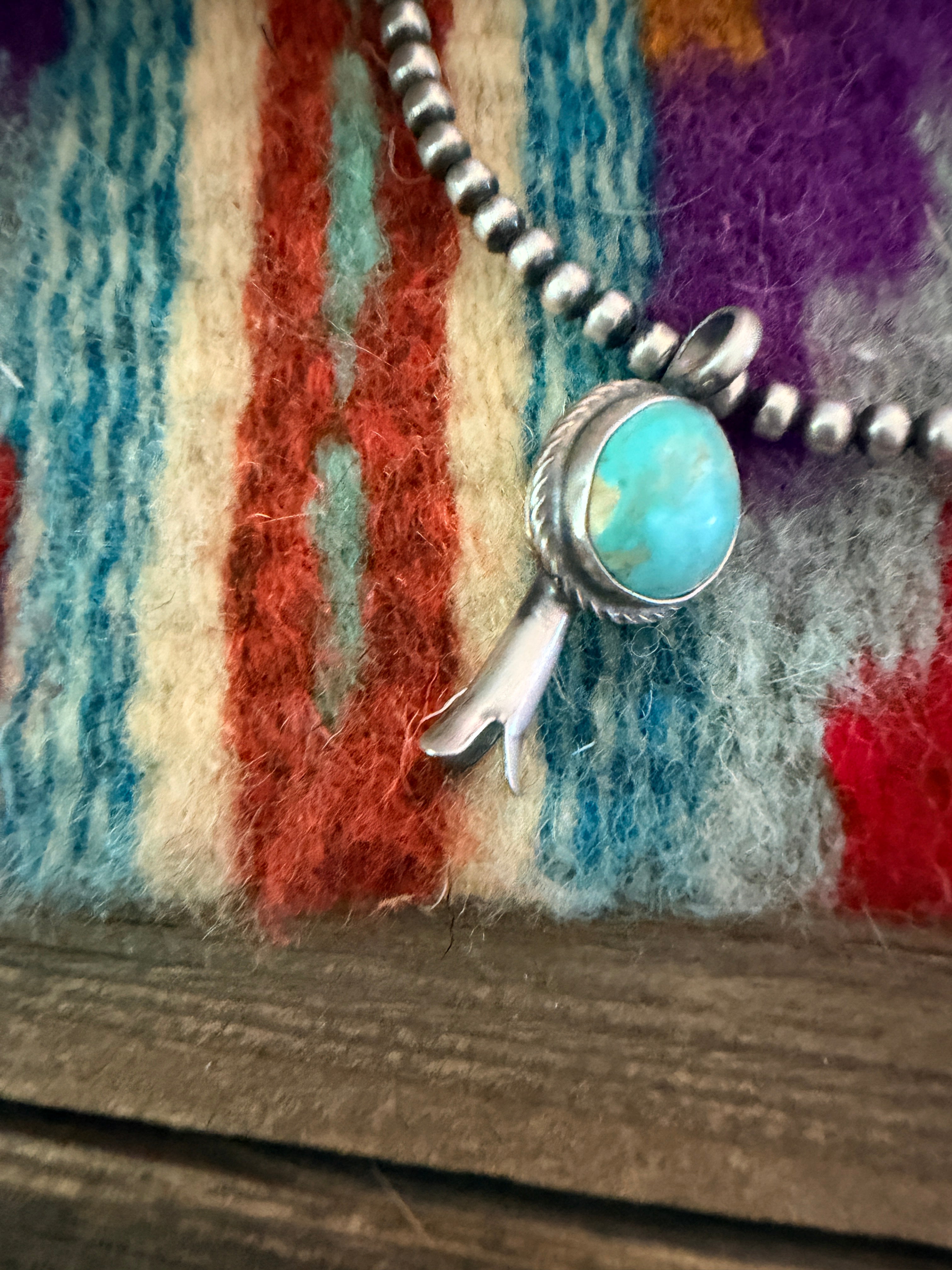 Handcrafted Sterling Silver & Turquoise Blossom Pendant
