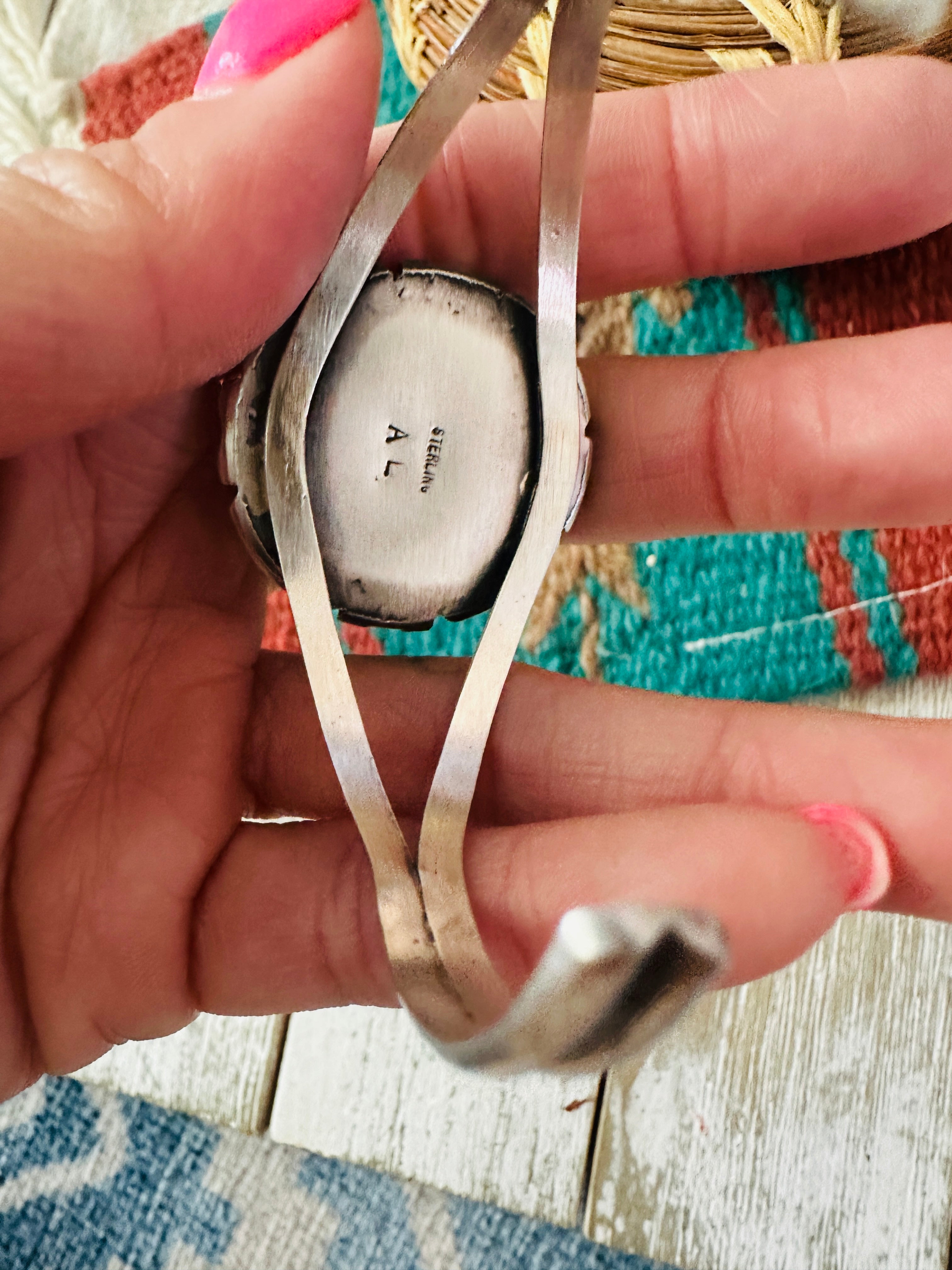 Handcrafted Sterling Silver & Royston Turquoise Cuff Bracelet