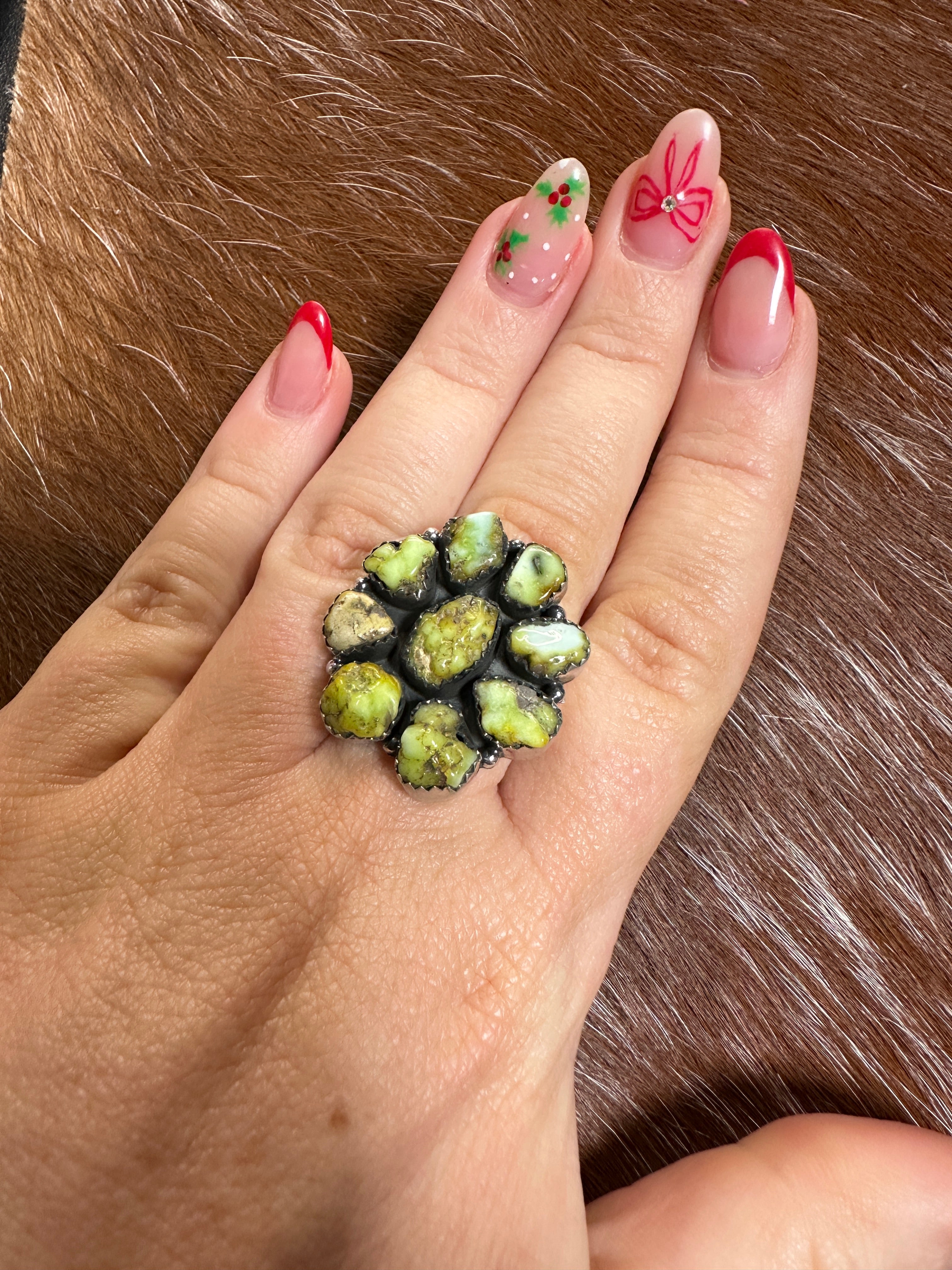 Handmade Palomino Turquoise & Sterling Adjustable Ring