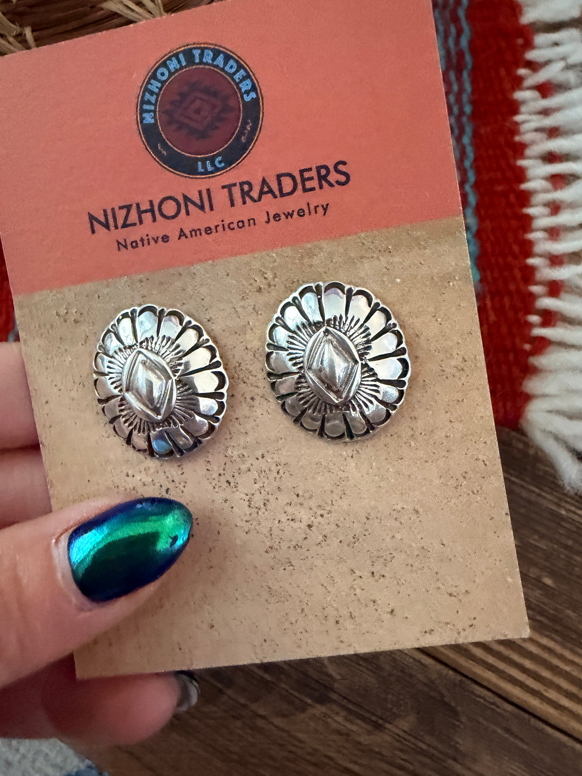 Handcrafted Sterling Silver Concho Post Earrings