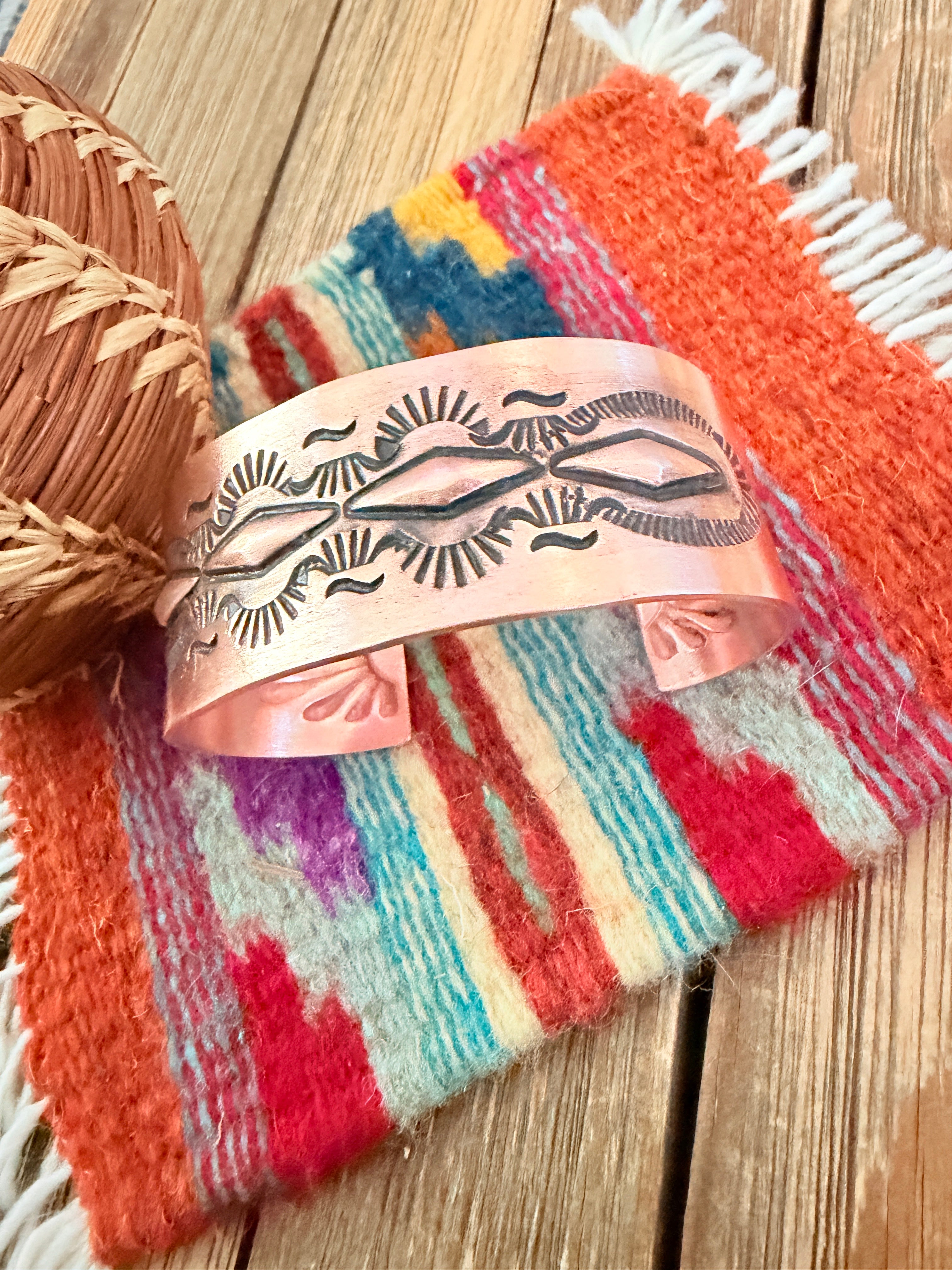 Handcrafted Copper Cuff Bracelet by Elvira Bill