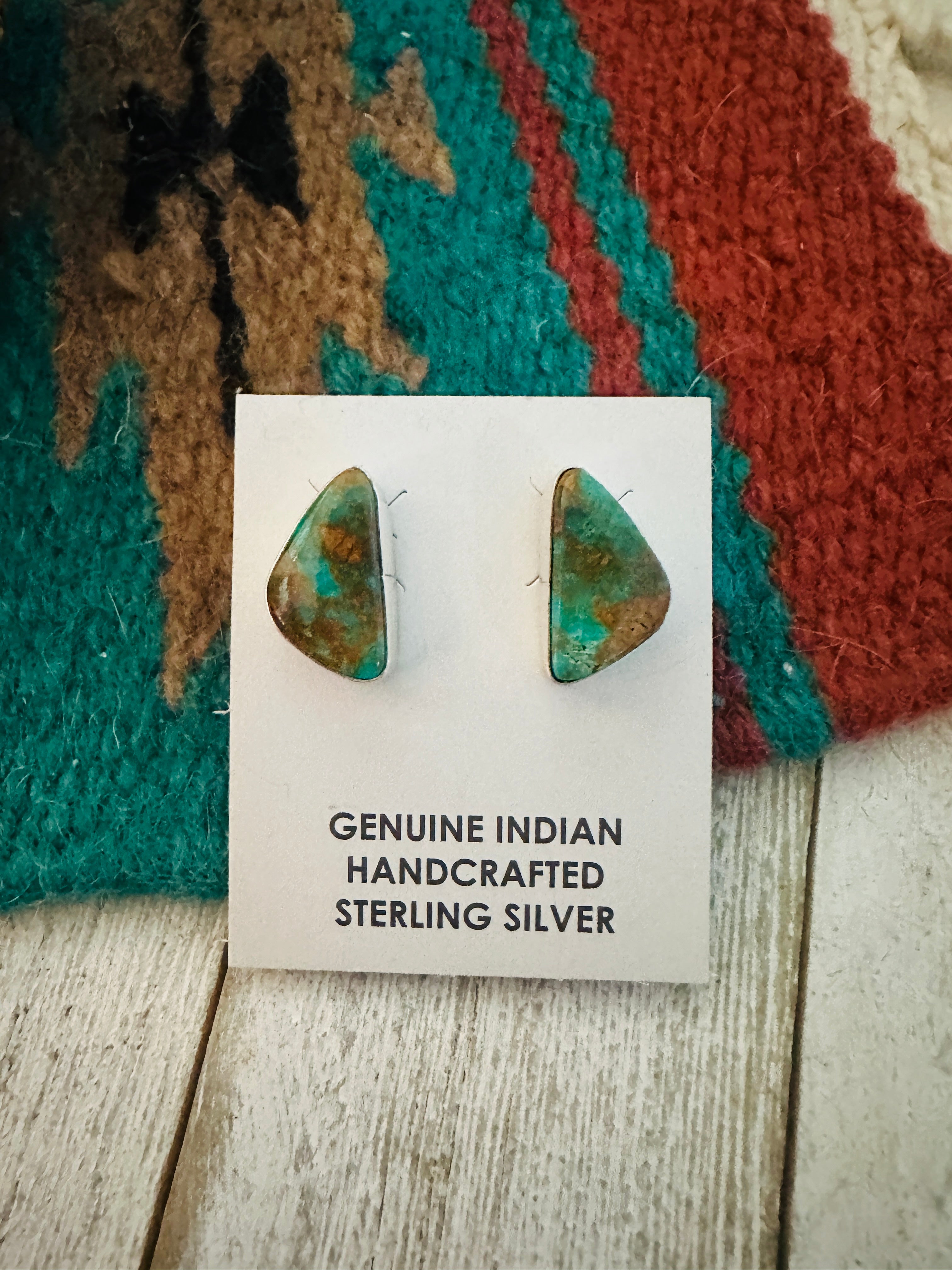 Navajo Sterling Silver & Turquoise Post Earrings