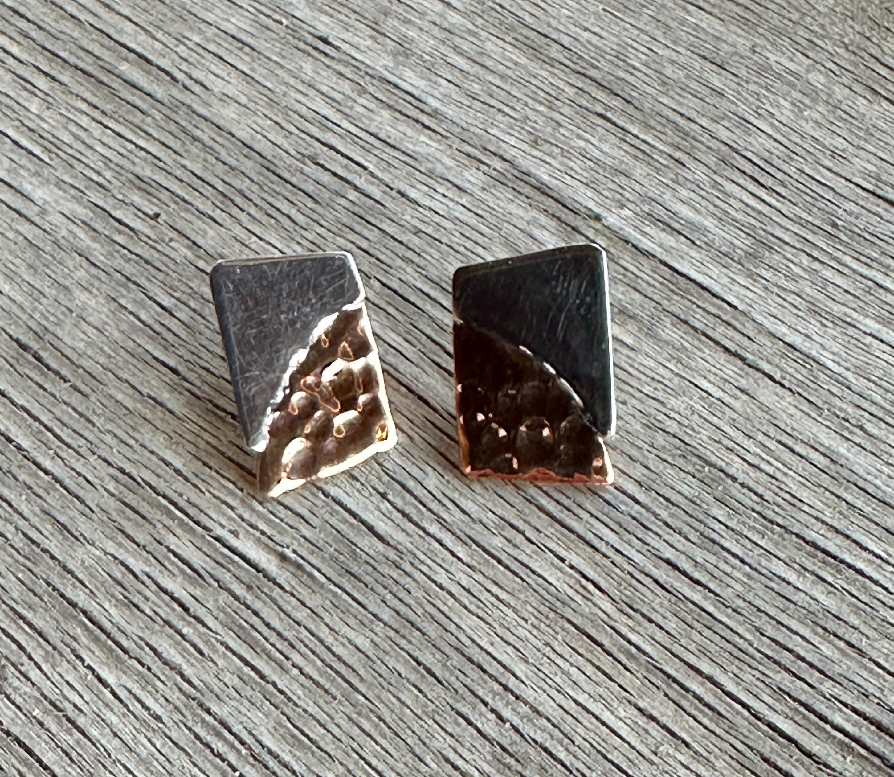 SILVER & COPPER PUZZLE EARRING