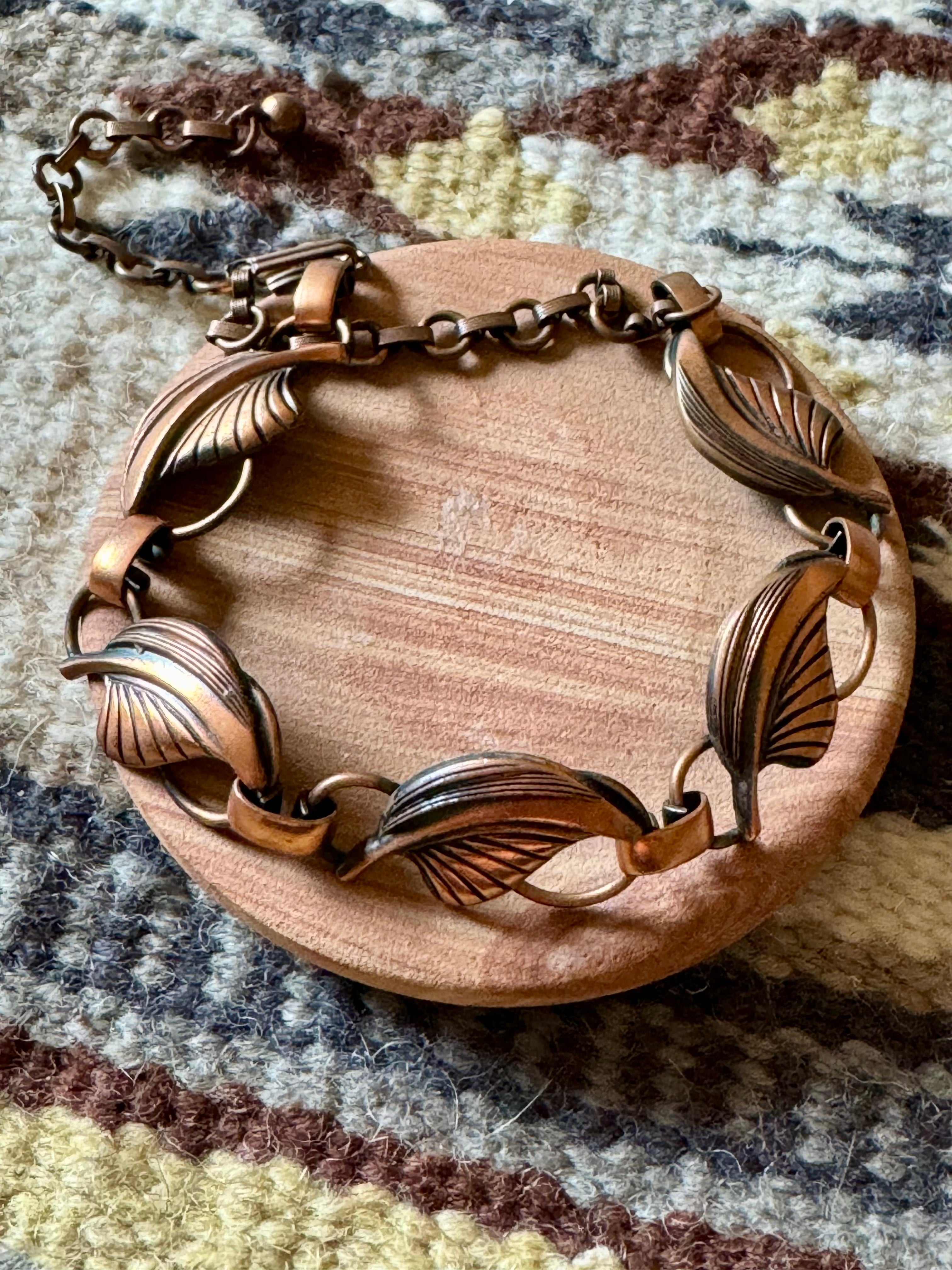 Vintage Handmade Copper Link Bracelet