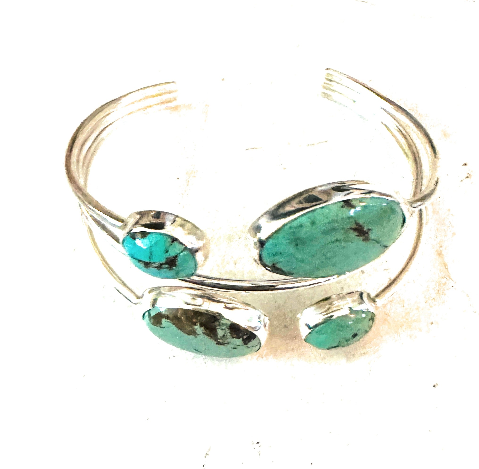 Navajo Sterling Silver & Turquoise Cuff Bracelet by Francis Fred