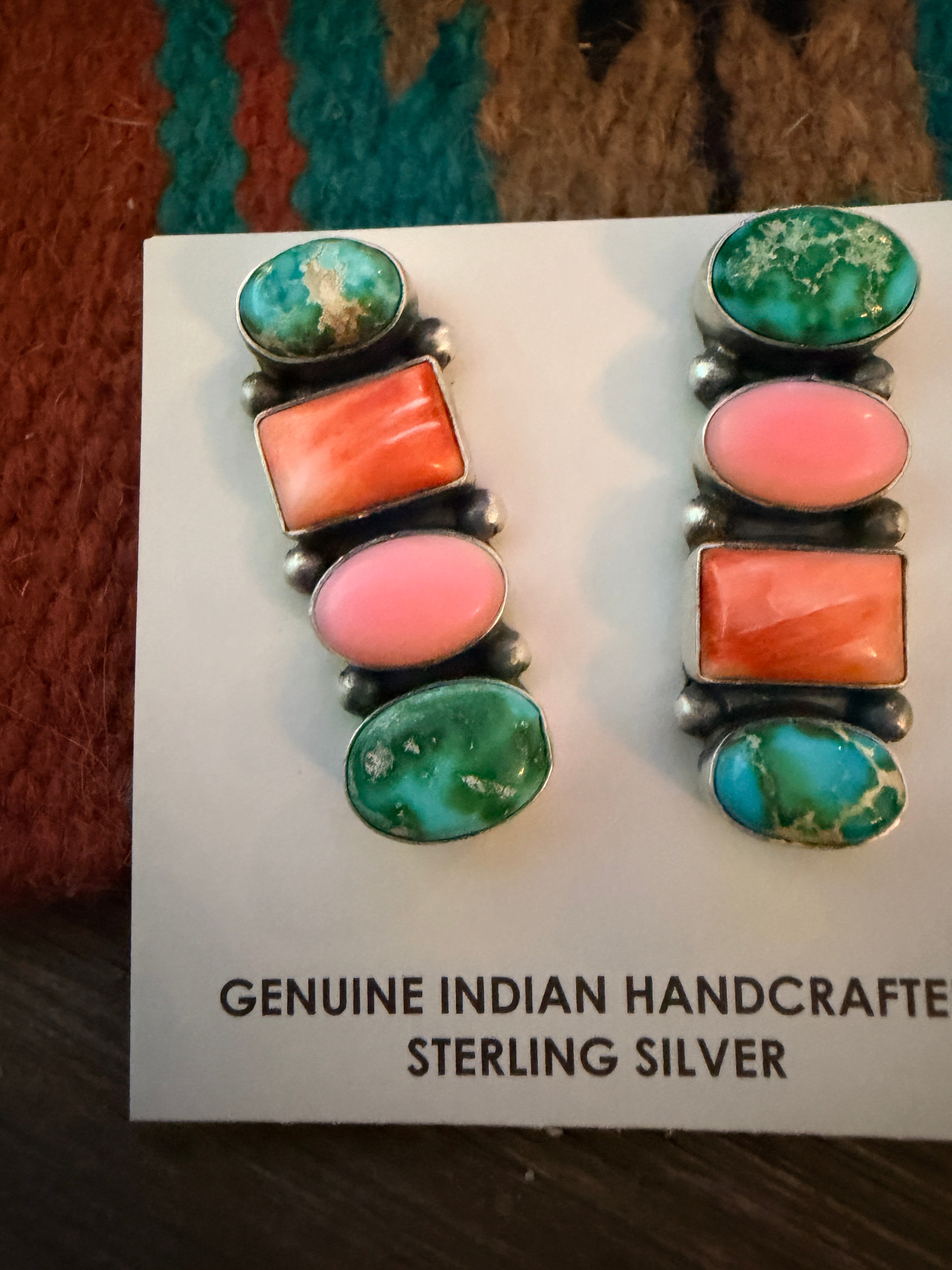 Handcrafted Multi Stone & Sterling Silver Dangle Earrings by Letricia Largo