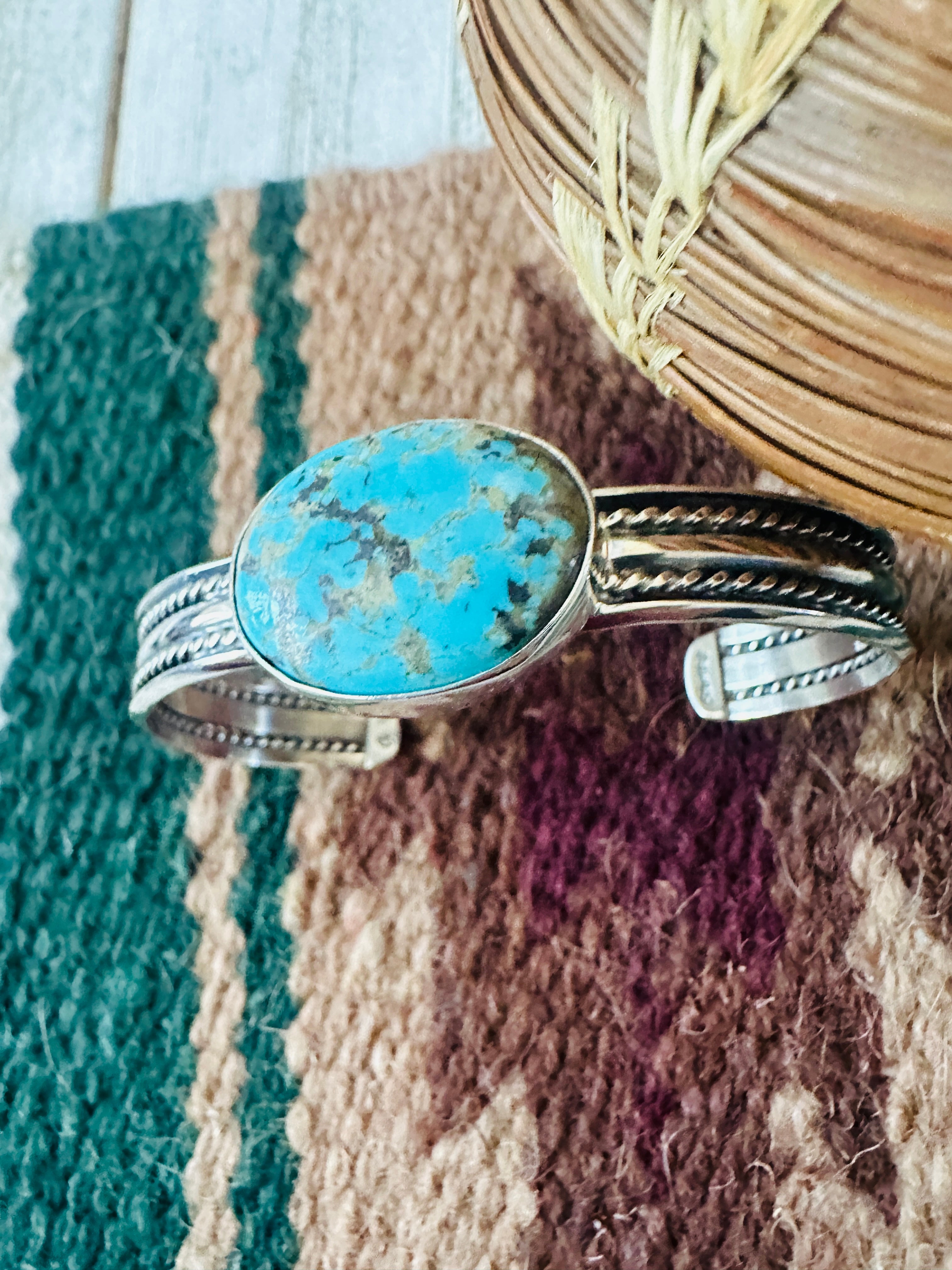 Navajo Turquoise & Sterling Silver Cuff Bracelet