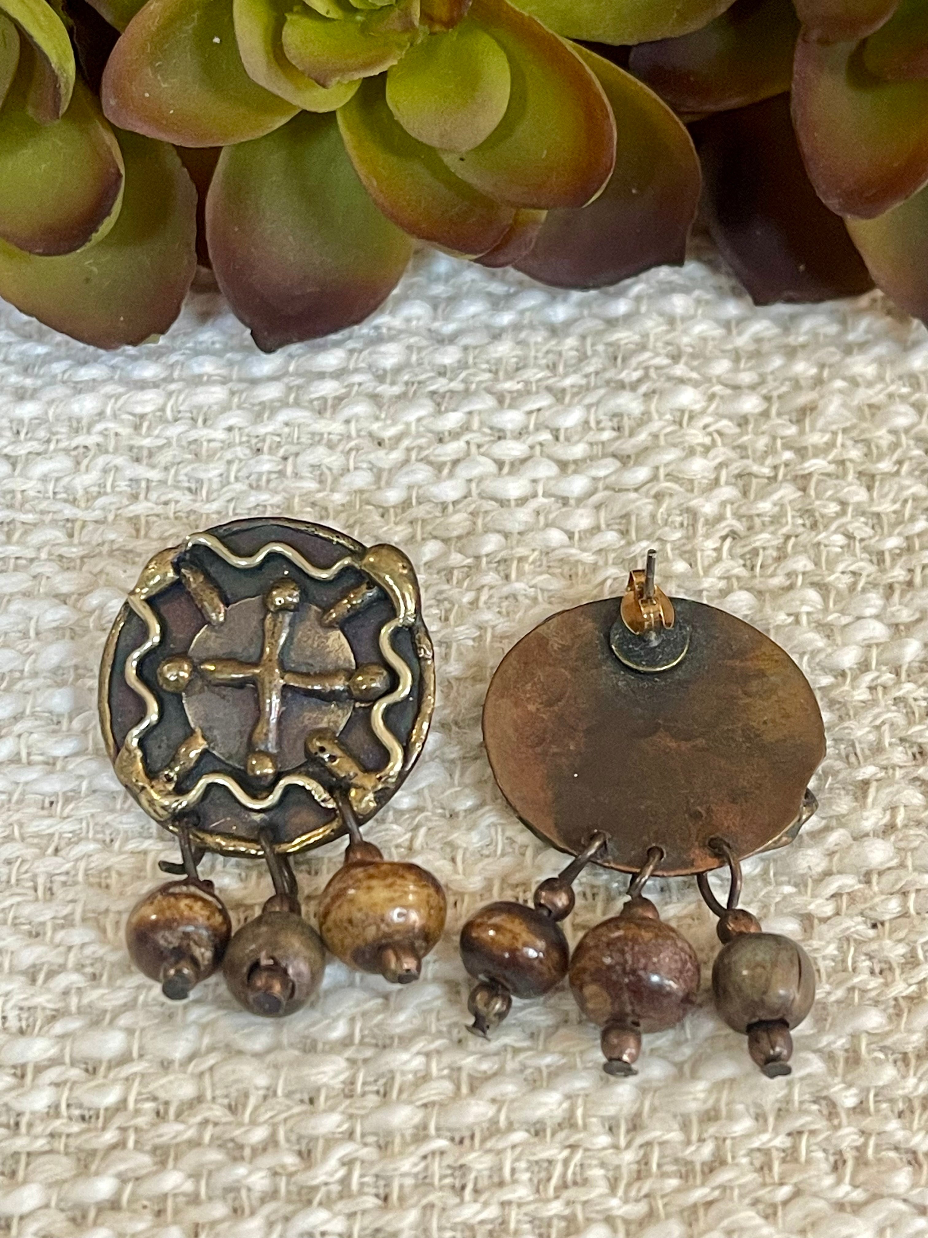 Vintage Handmade Copper Earrings