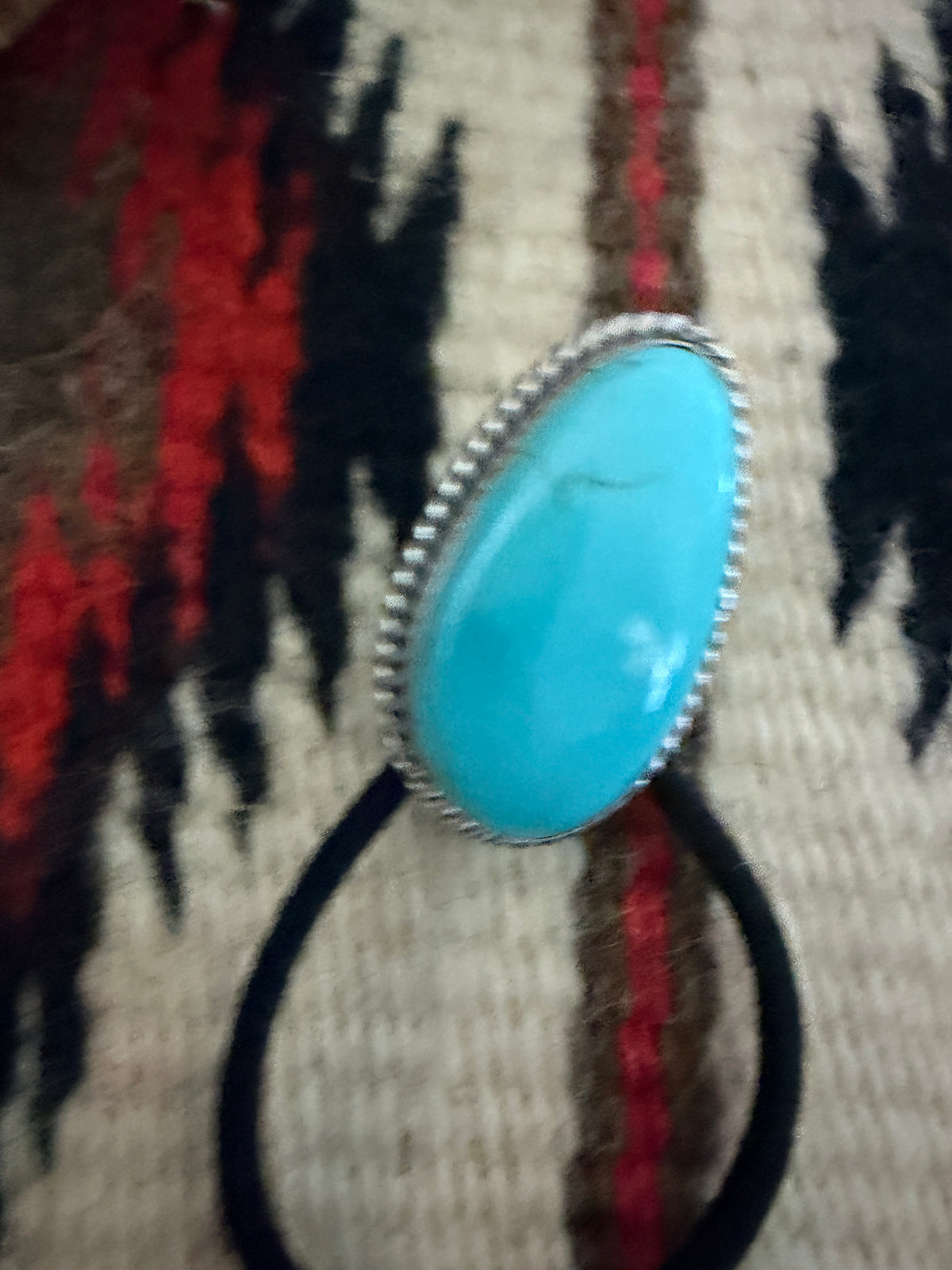 Handcrafted Turquoise & Sterling Silver Hair Tie Charm