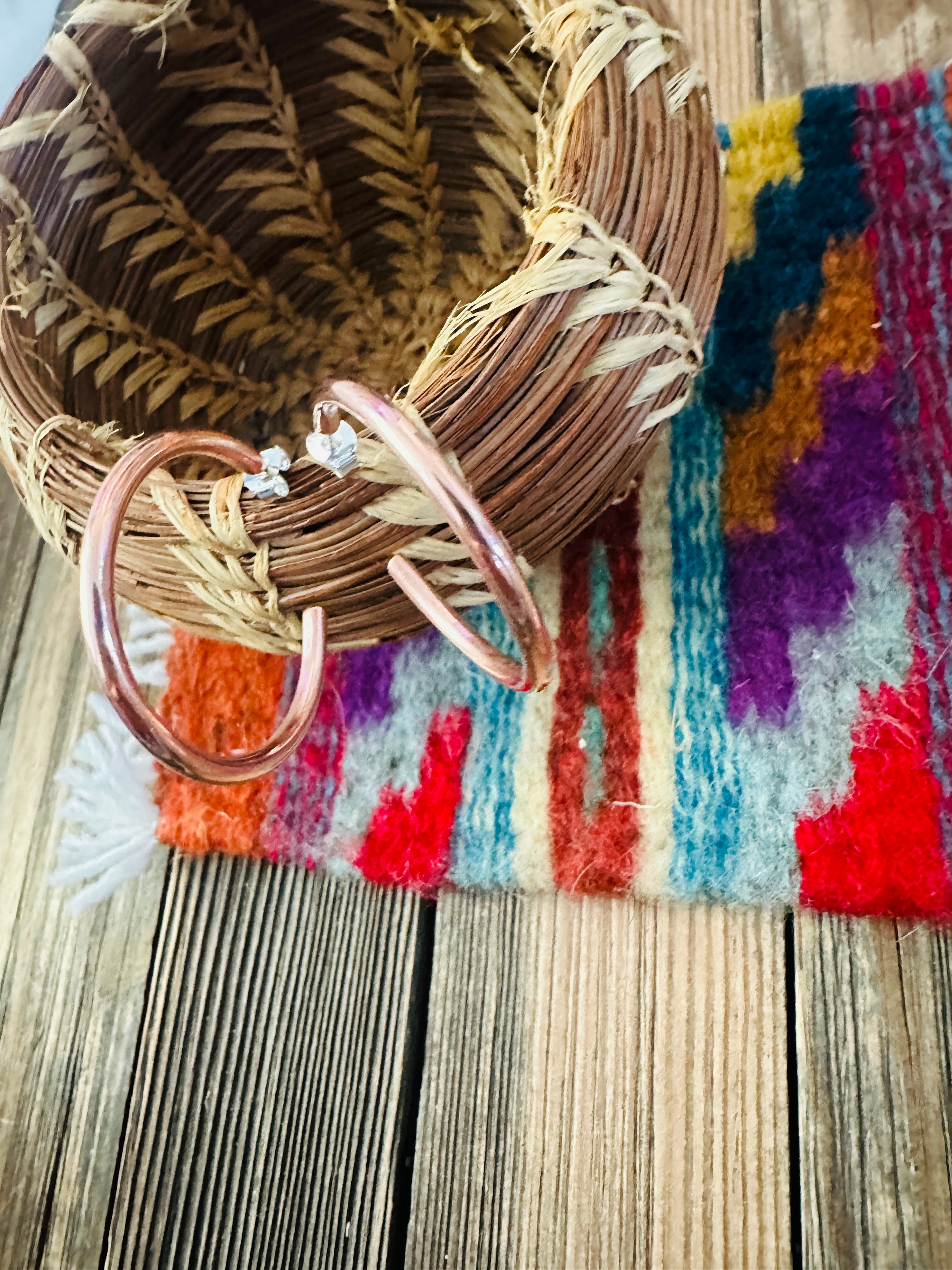 Handcrafted Copper Hoop Earrings