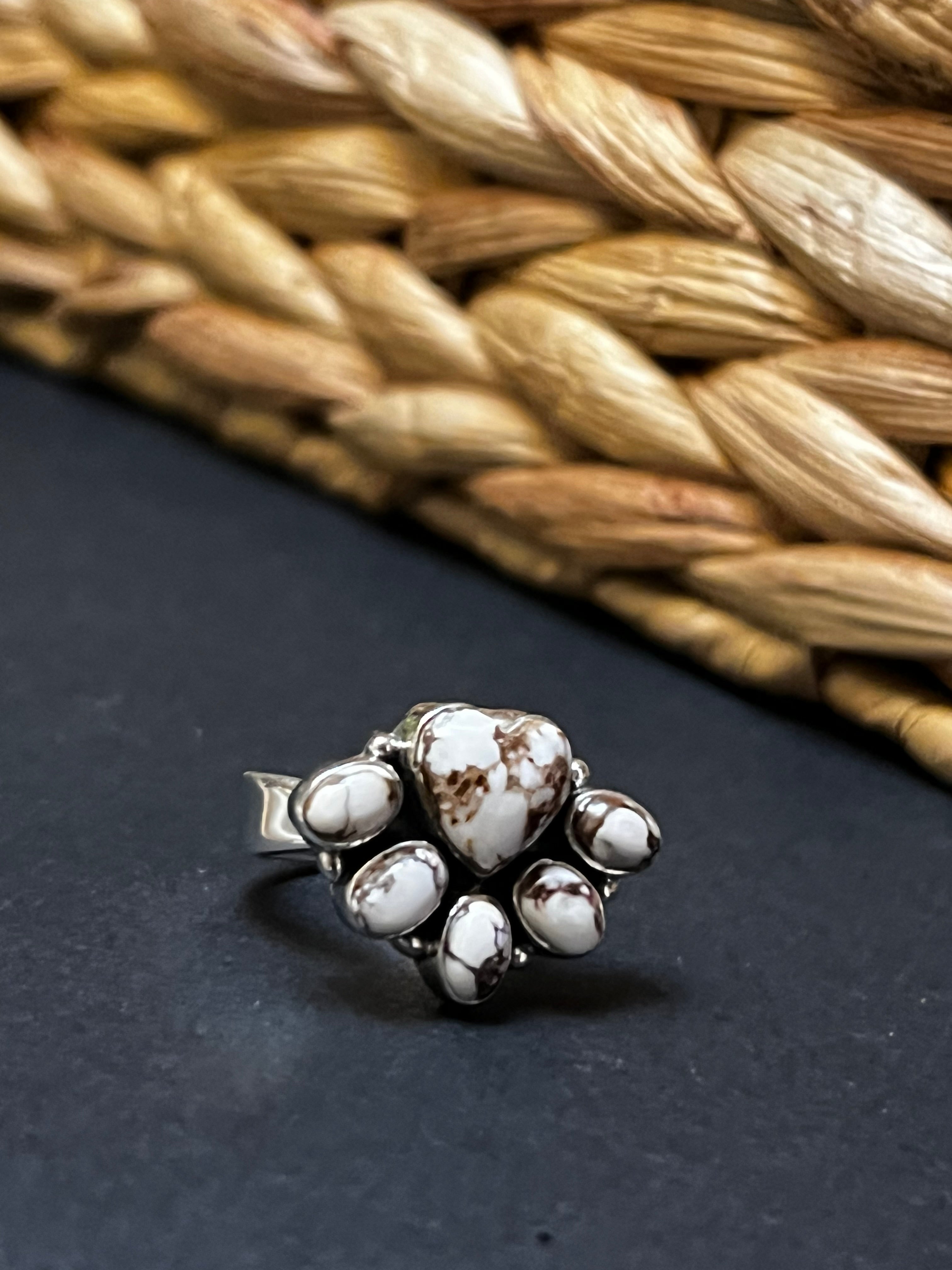 Handmade Wild Horse Heart Custer Sterling Silver Adjustable Ring