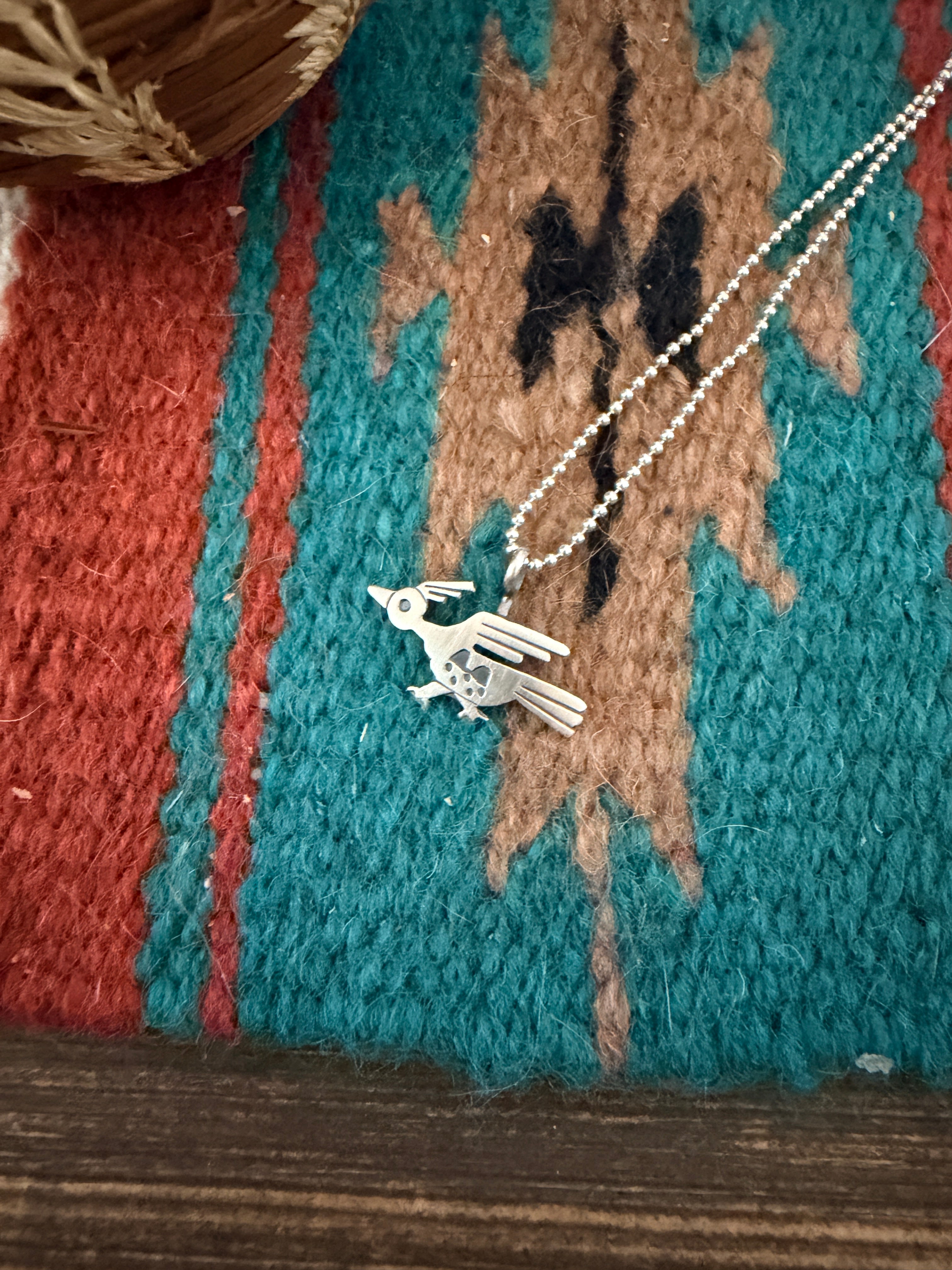 Handcrafted Sterling Silver Roadrunner Pendant