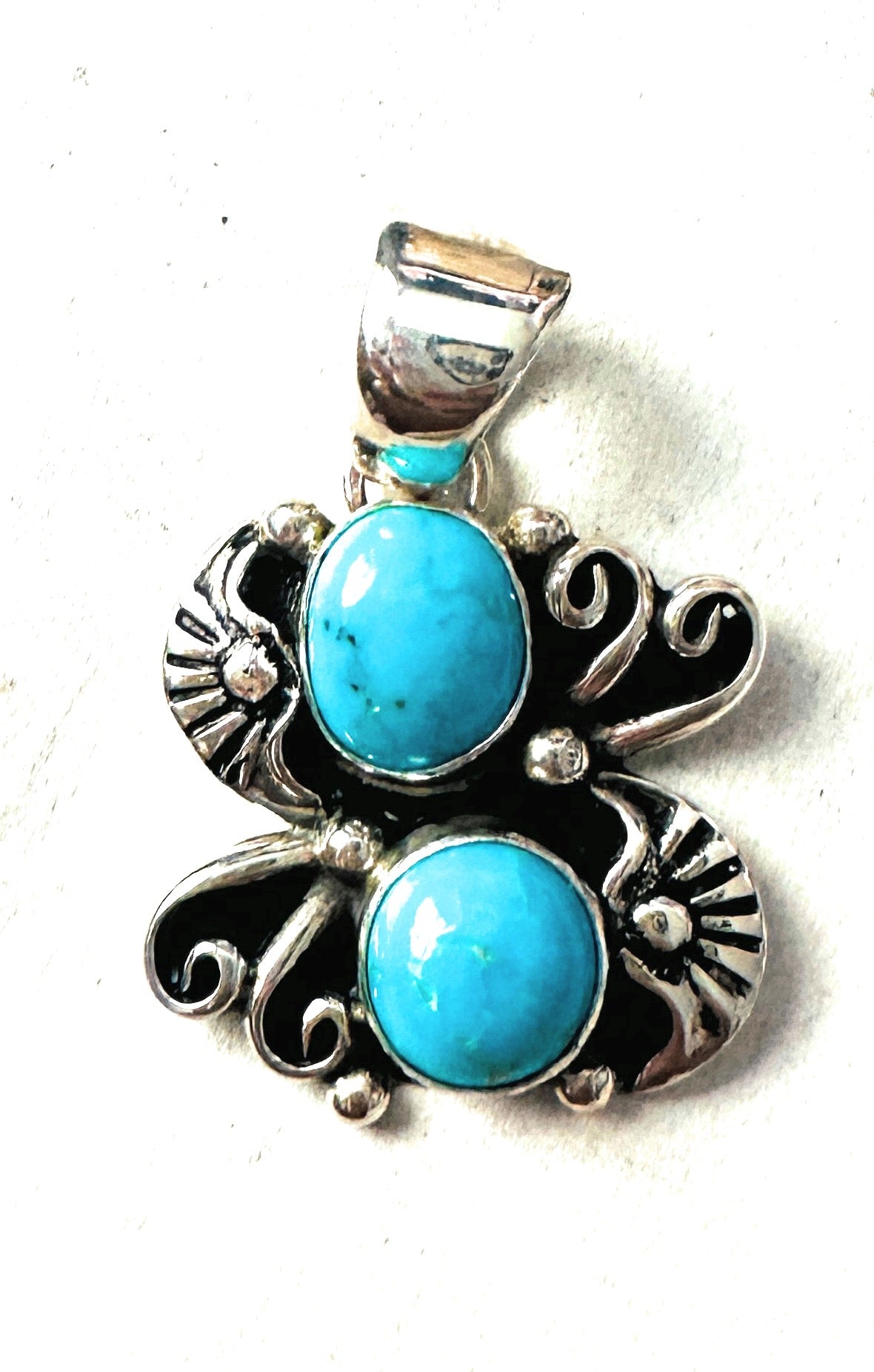 Navajo Turquoise & Sterling Silver Pendant