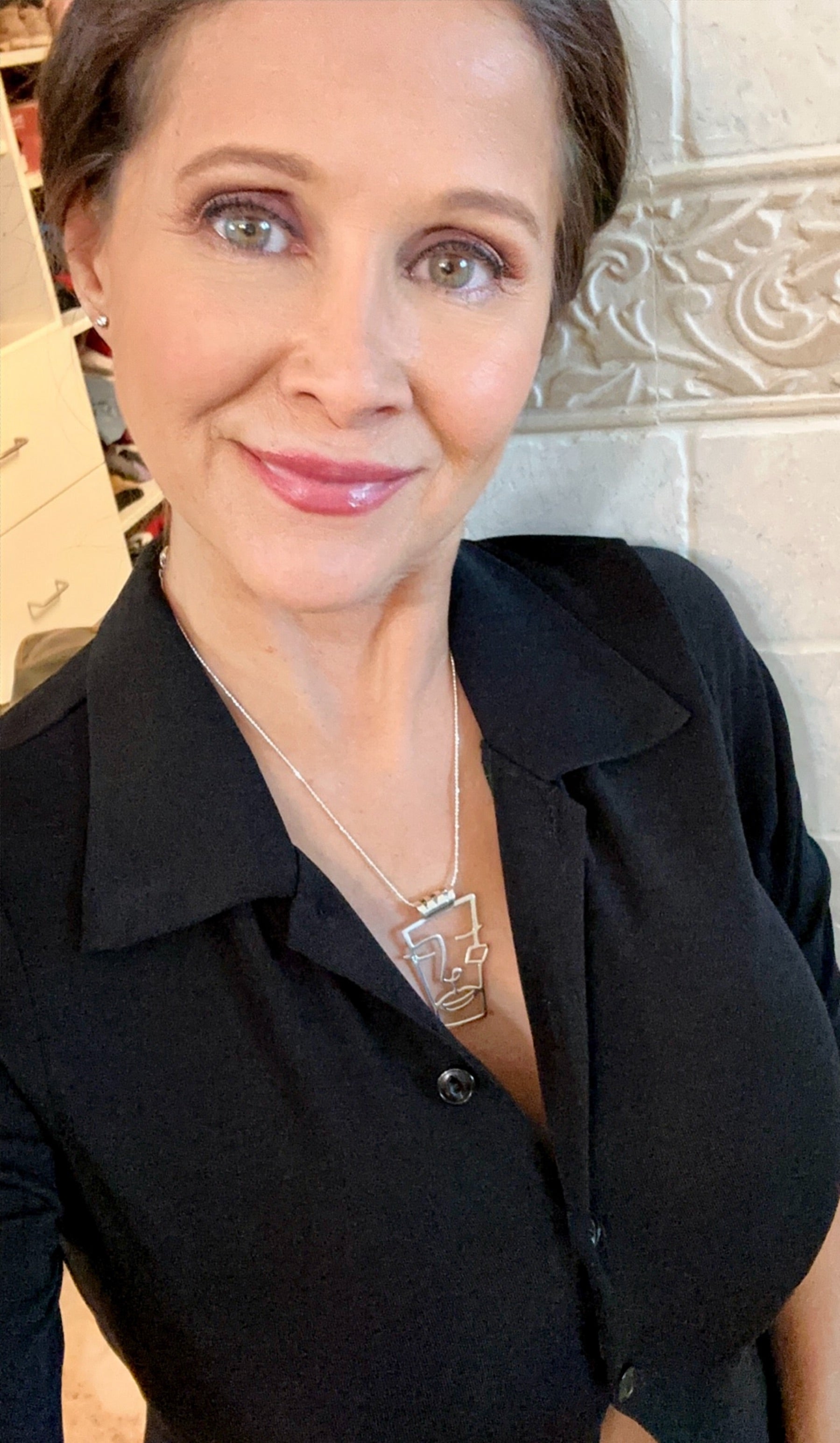 Quadrangle Face Pendant Necklace