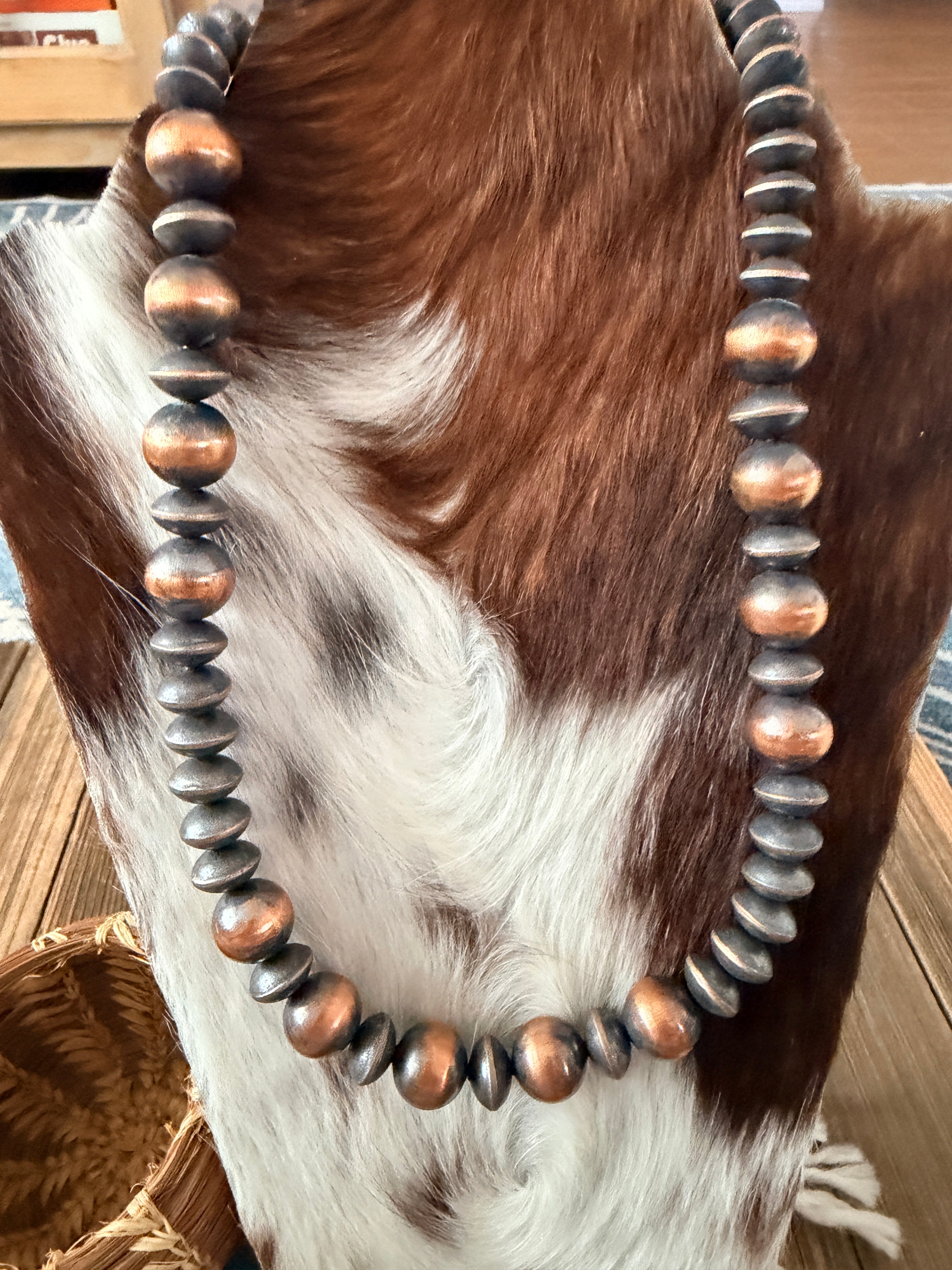 Handcrafted Copper 20” Beaded Necklace