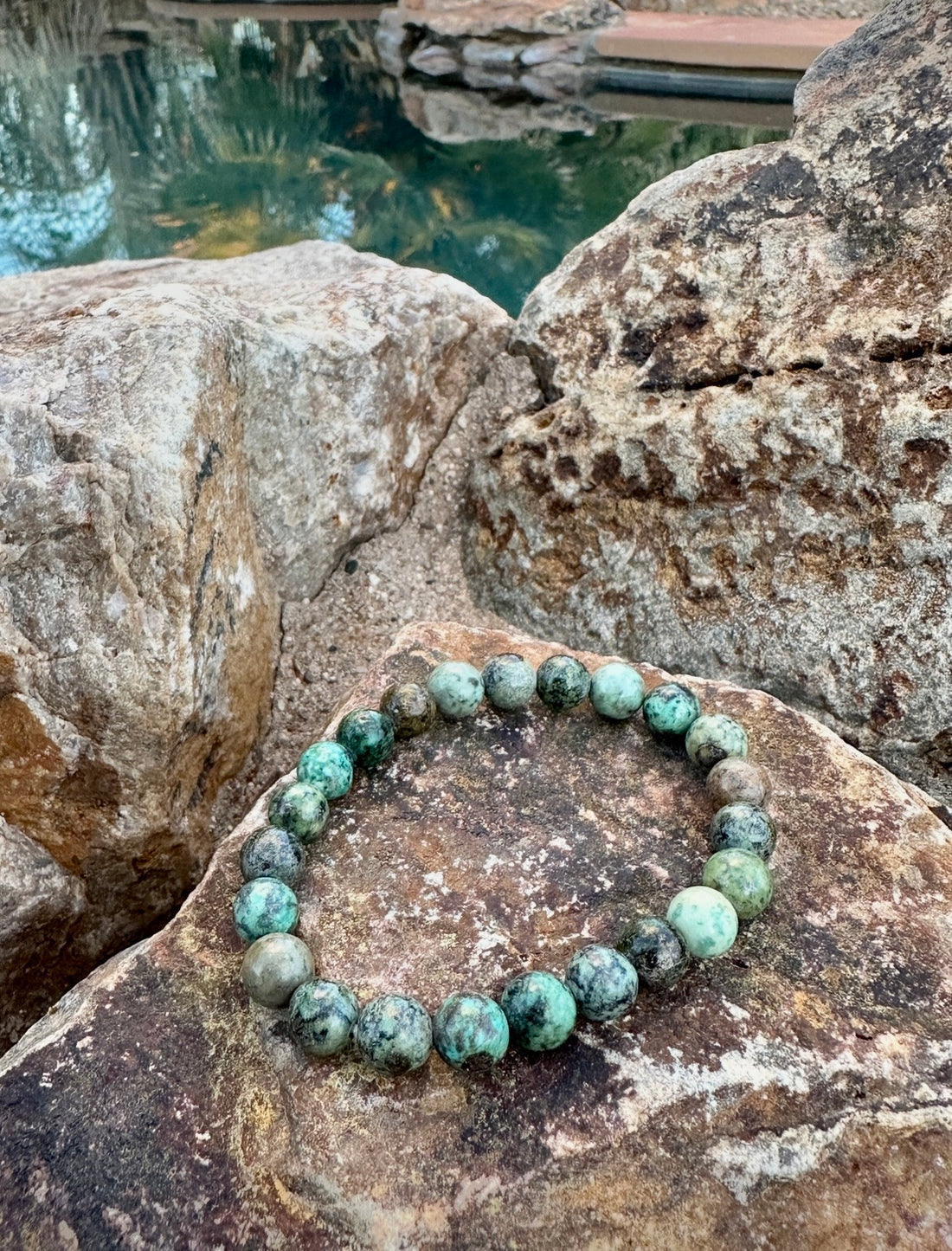 African Turquoise Jasper 8mm Beaded Stretch Bracelet