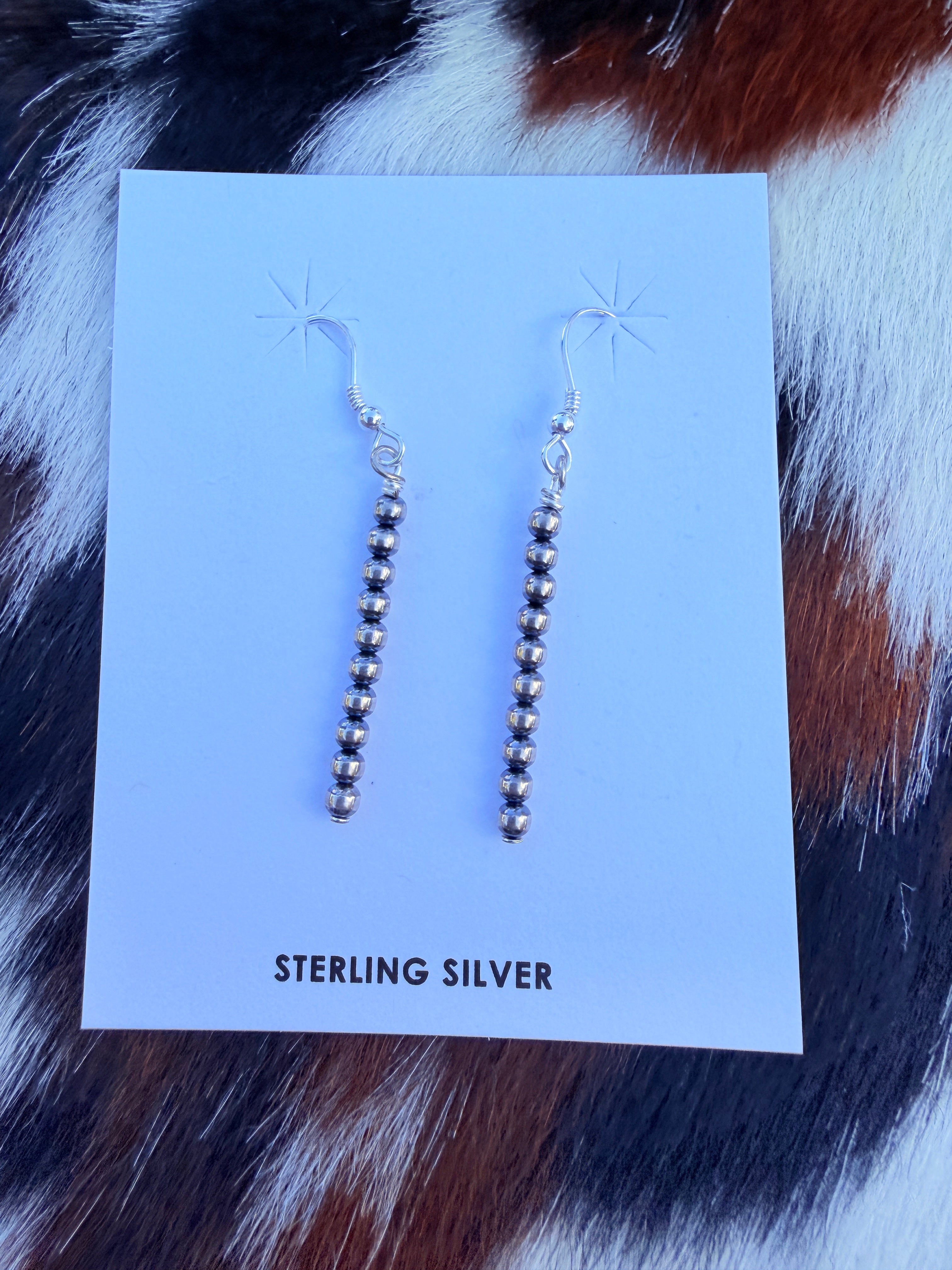 Handcrafted Sterling Silver Pearl Beaded Dangle Earrings