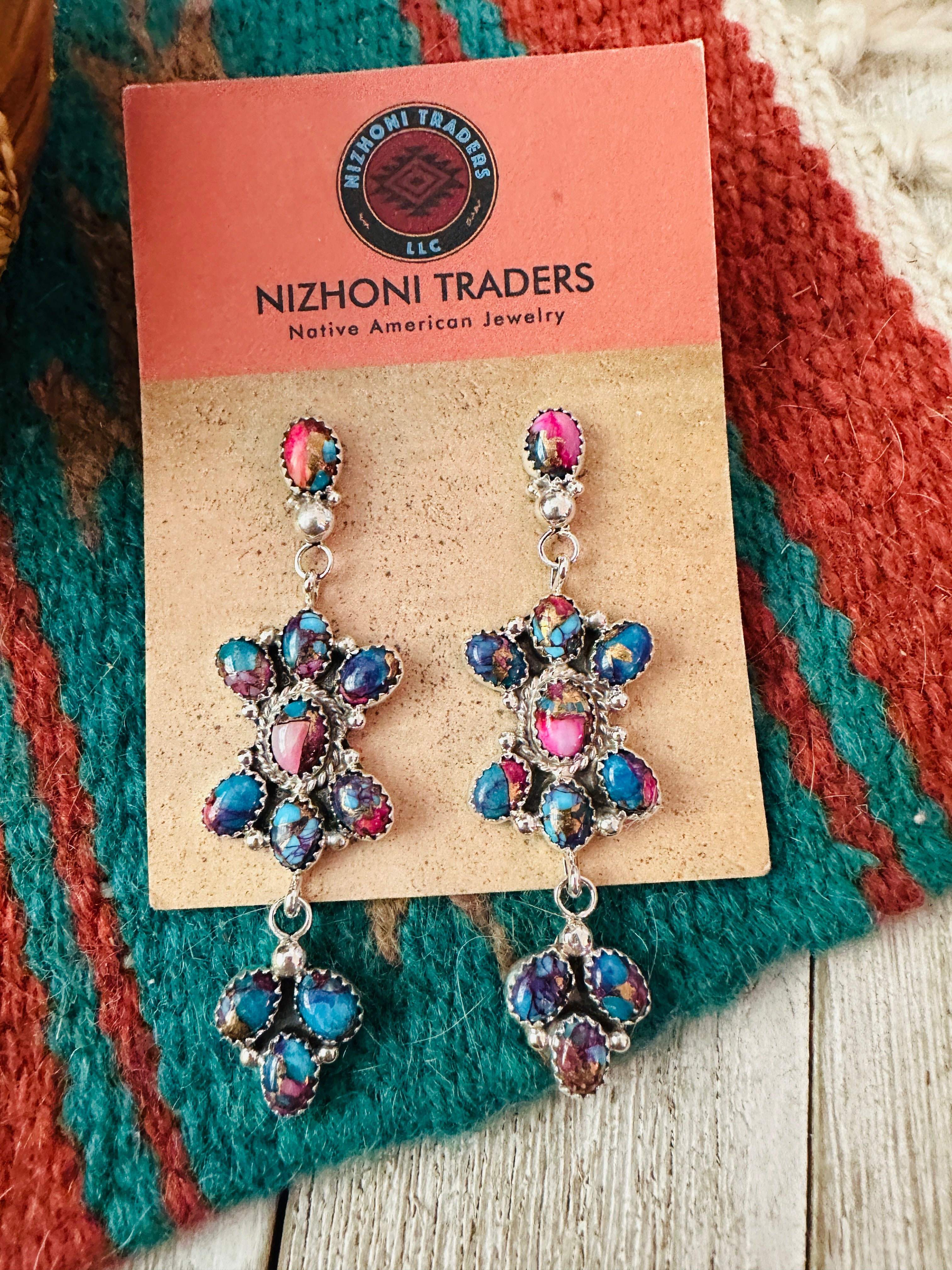 Handcrafted Pink Dream Mojave & Sterling Silver Dangle Earrings